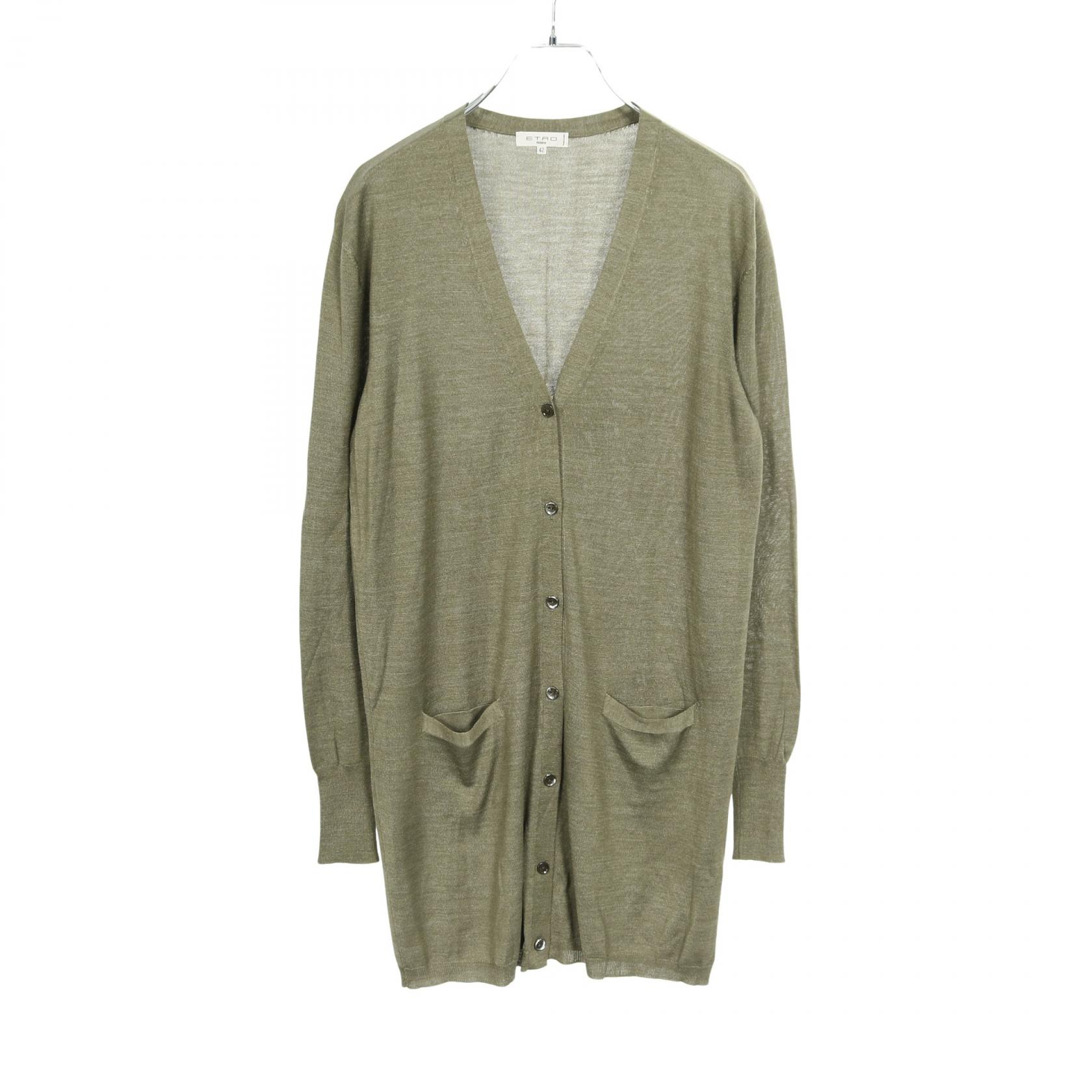 ≪5％OFFクーポン対象＆まとめ買い10%OFF≫エトロ ETRO カーディガン 衣料品 トップス シルク レーヨン レディース グリーン系 【中古】