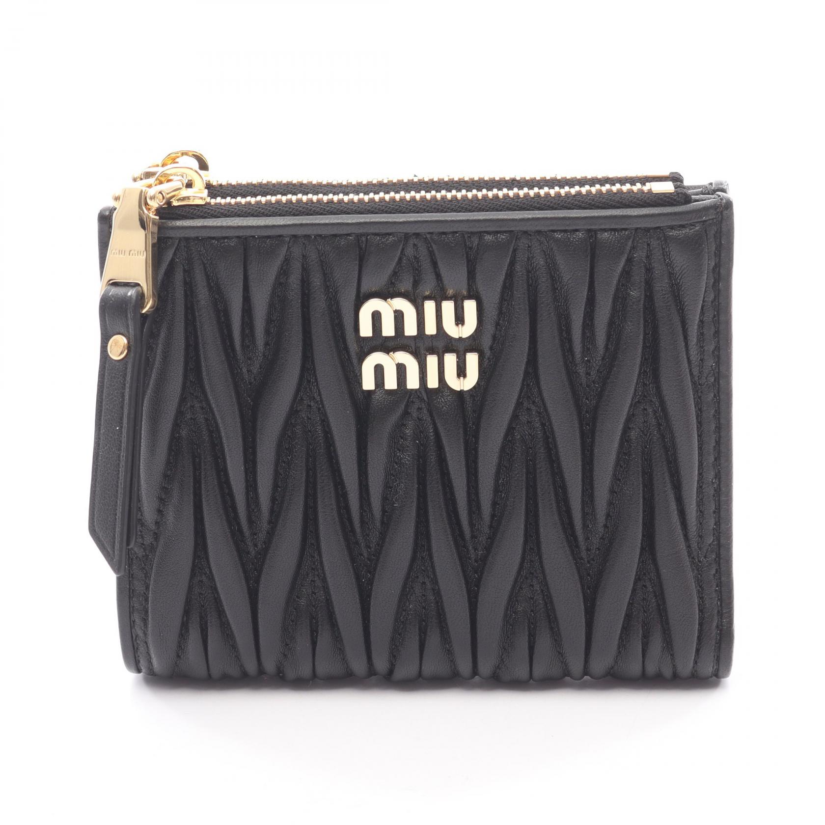 楽天市場】ミュウミュウ MIU MIU マテラッセレザー 財布 ブラック