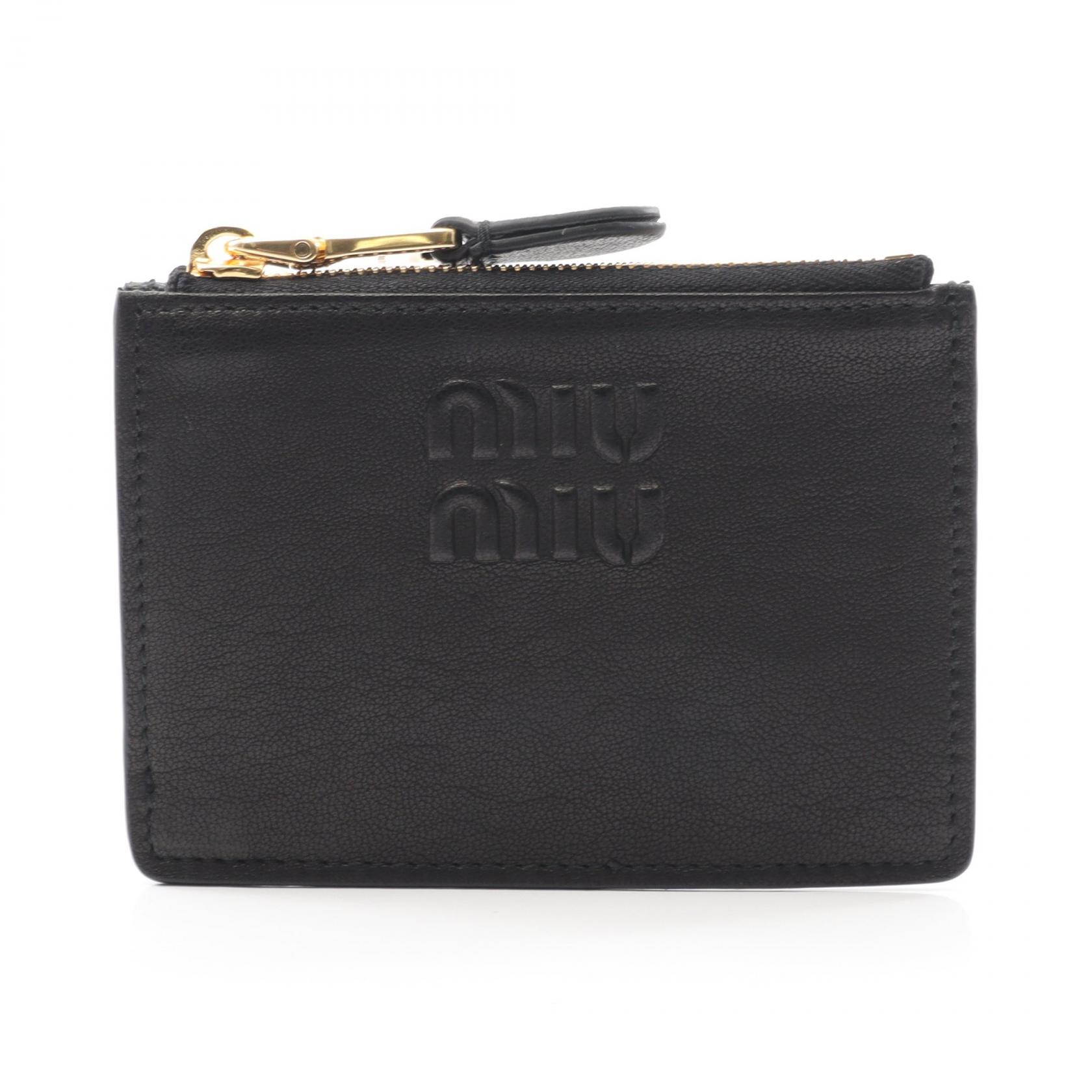 【ポイント5倍｜4/18 0:00～4/20 23:59】ミュウ ミュウ Miu Miu NAPPA AVIATOR コインケース 財布 レザー レディース ブラック系 5MC93MAEFXF0002 【新品】