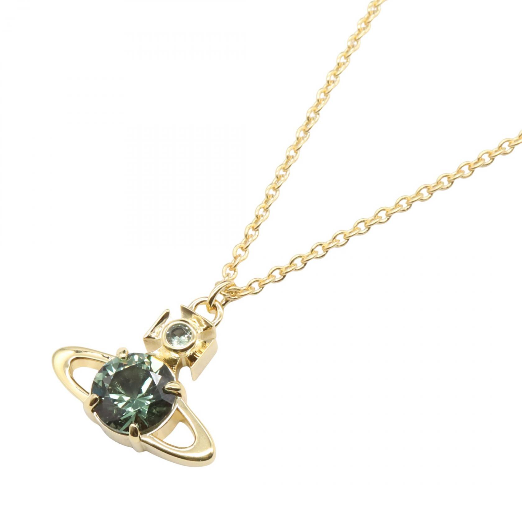 ヴィヴィアンウエストウッド Vivienne Westwood ラージ レイナ ネックレス ネックレス ジュエリー 真鍮 メンズ レディース ゴールド系 / グリーン系 630203GL/02R714 【新品】｜BRANDOFF TOKYO