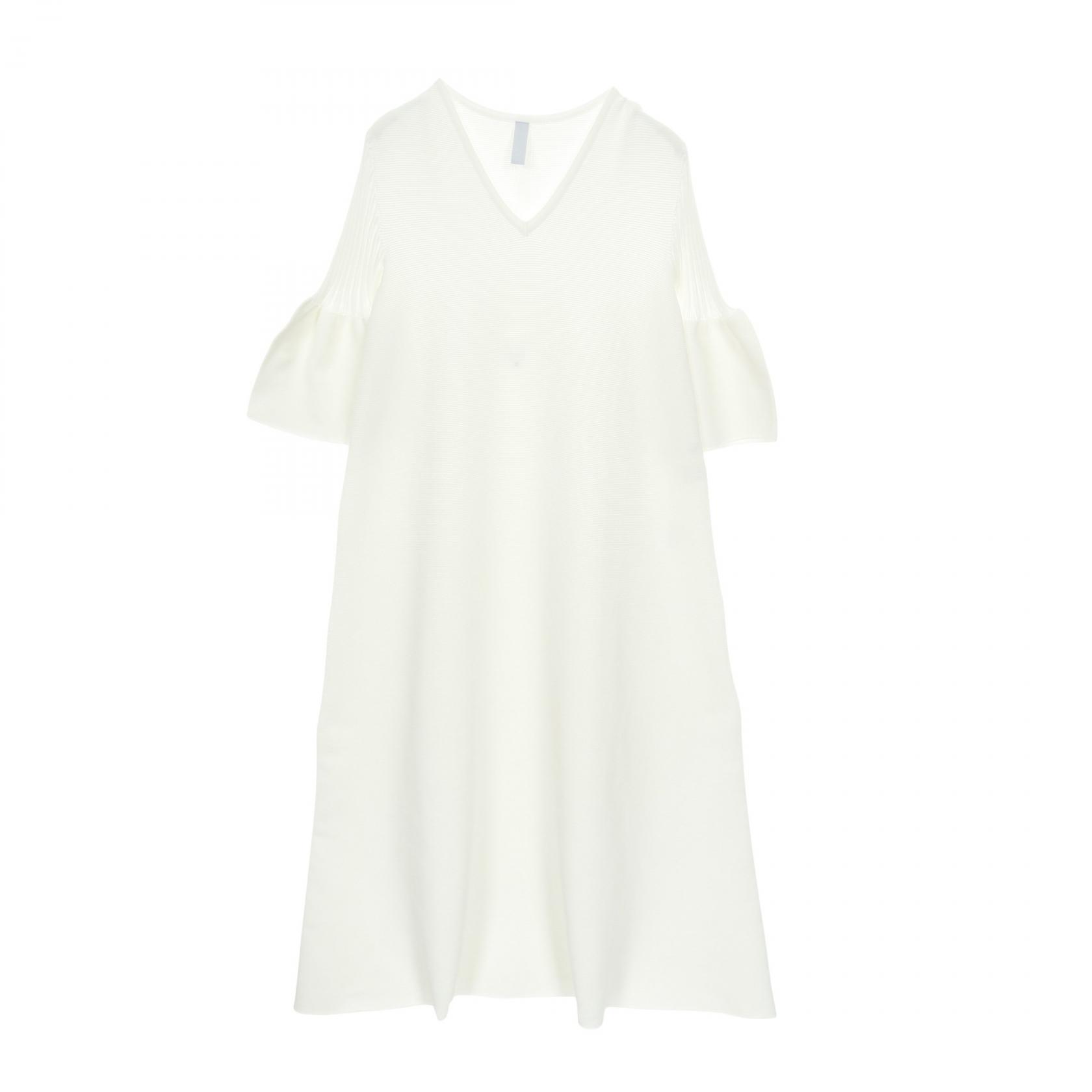 ≪5％OFFクーポン対象＆まとめ買い10%OFF≫シーエフシーエル CFCL POTTERY SHORT BELL SLEEVE FLARE DRESS ワンピース 衣料品 トップス ポリエステル レディース ホワイト系 【中古】