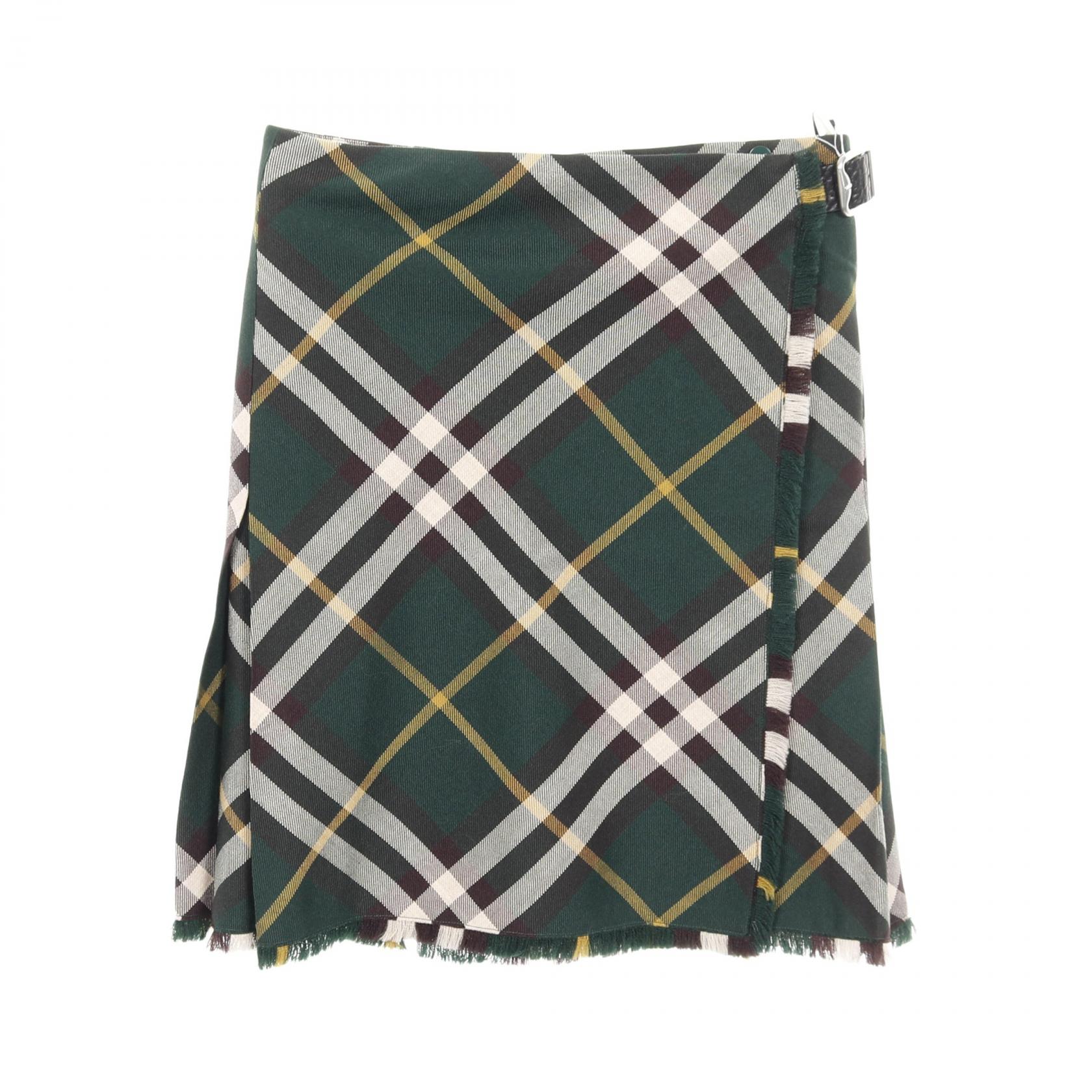 【2千円OFFクーポン対象】バーバリー BURBERRY スカート 衣料品 ボトムス ウール レディース グリーン系 / マルチカラー 【中古】