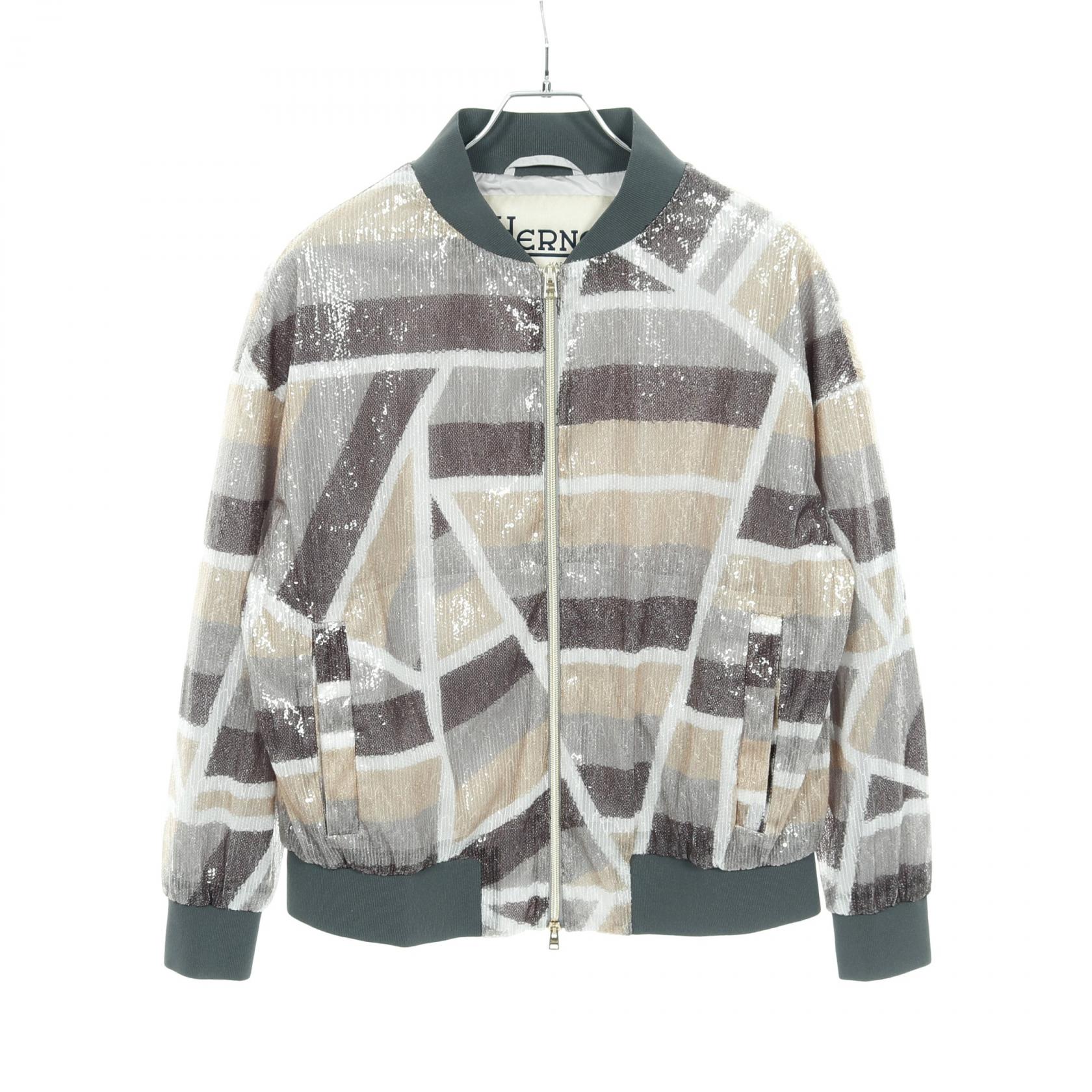 ヘルノ Herno ブルゾン 衣料品 アウター ポリエステル レディース グレー系 / ベージュ系 / マルチカラー GI0099D 【中古】