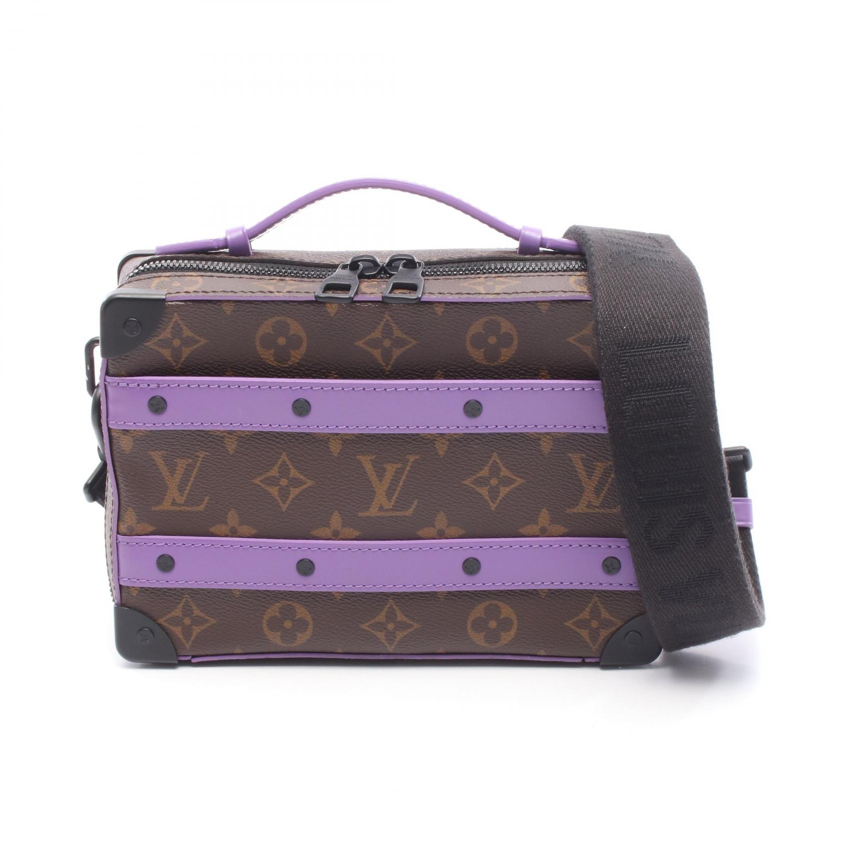 【ポイント5倍｜4/18 0:00～4/20 23:59】ルイ・ヴィトン LOUIS VUITTON ハンドル ソフトトランク ハンドバッグ バッグ PVCコーティングキャンバス レザー モノグラム・マカサー メンズ ブラウン系 / パープル系 M46264 【中古】