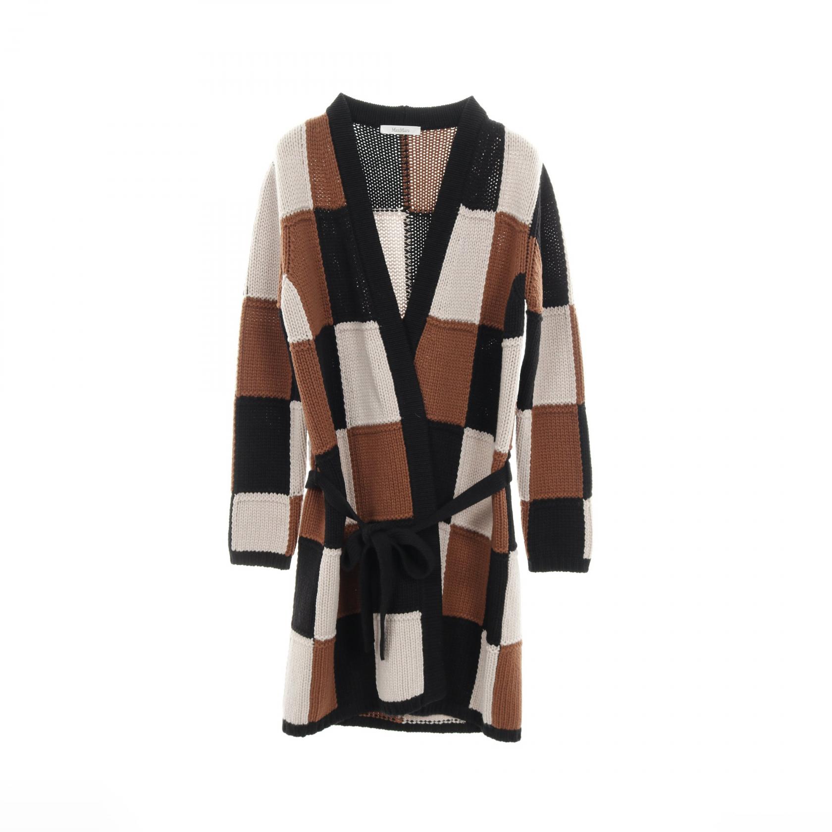 マックスマーラ MAX MARA カーディガン 衣料品 トップス ウール カシミヤ レディース ブラウン系 / ブラック系 / ベージュ系 【中古】