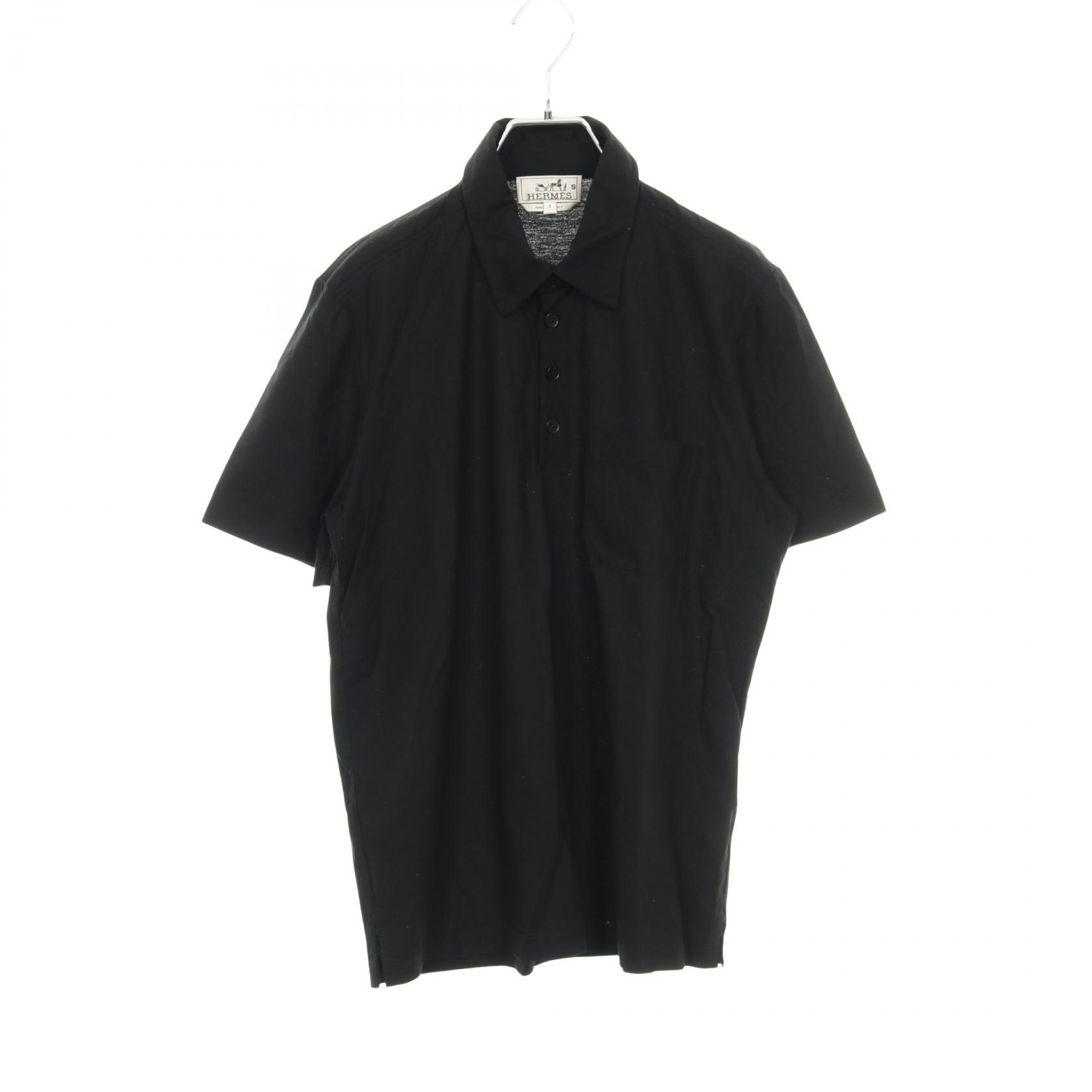 ≪5％OFFクーポン対象＆まとめ買い10%OFF≫エルメス HERMES ポロシャツ 衣料品 トップス コットン メンズ ブラック系 【中古】
