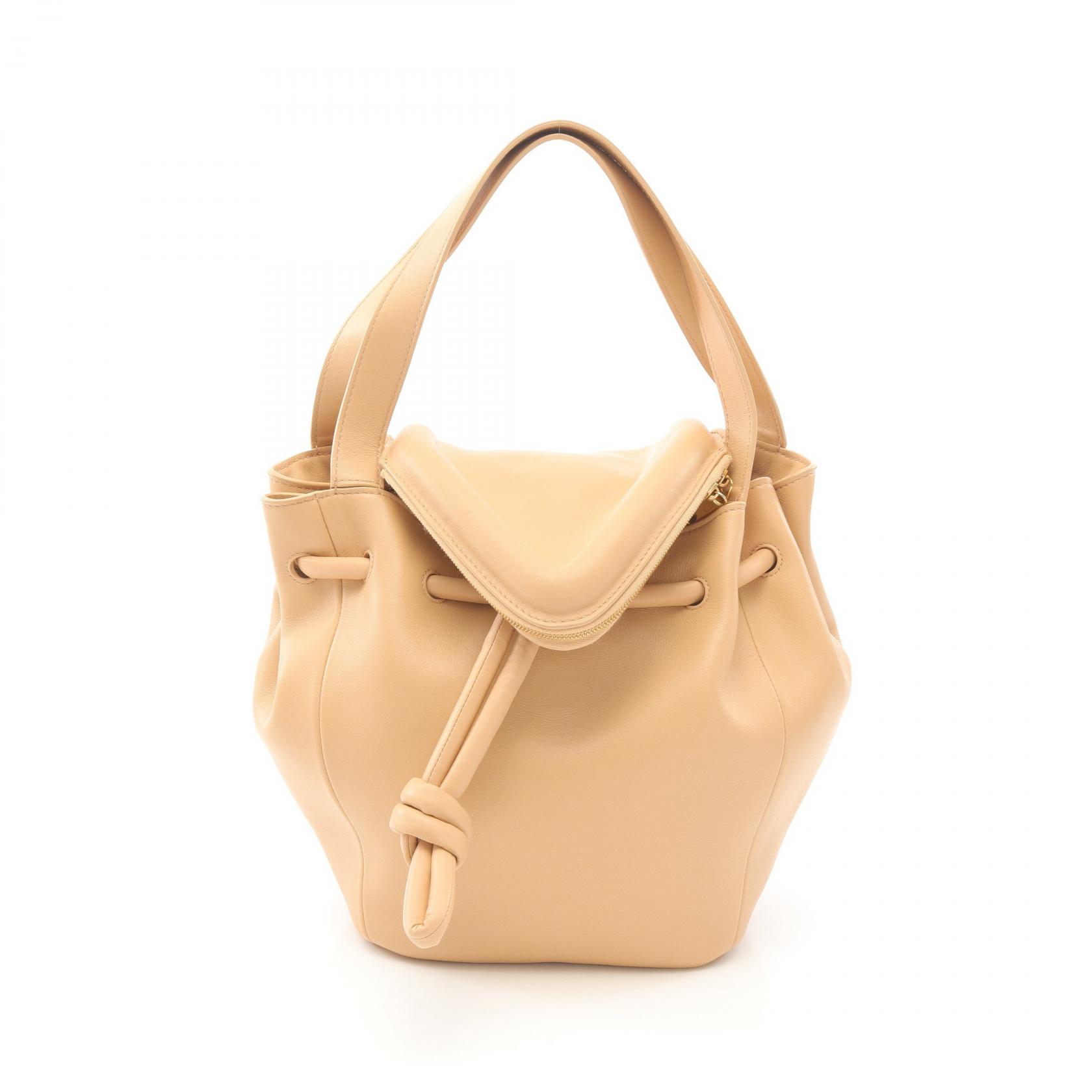 【5千円OFFクーポン対象】ボッテガヴェネタ BOTTEGA VENETA BEAK ビーク ハンドバッグ バッグ レザー レディース ベージュ系 【中古】
