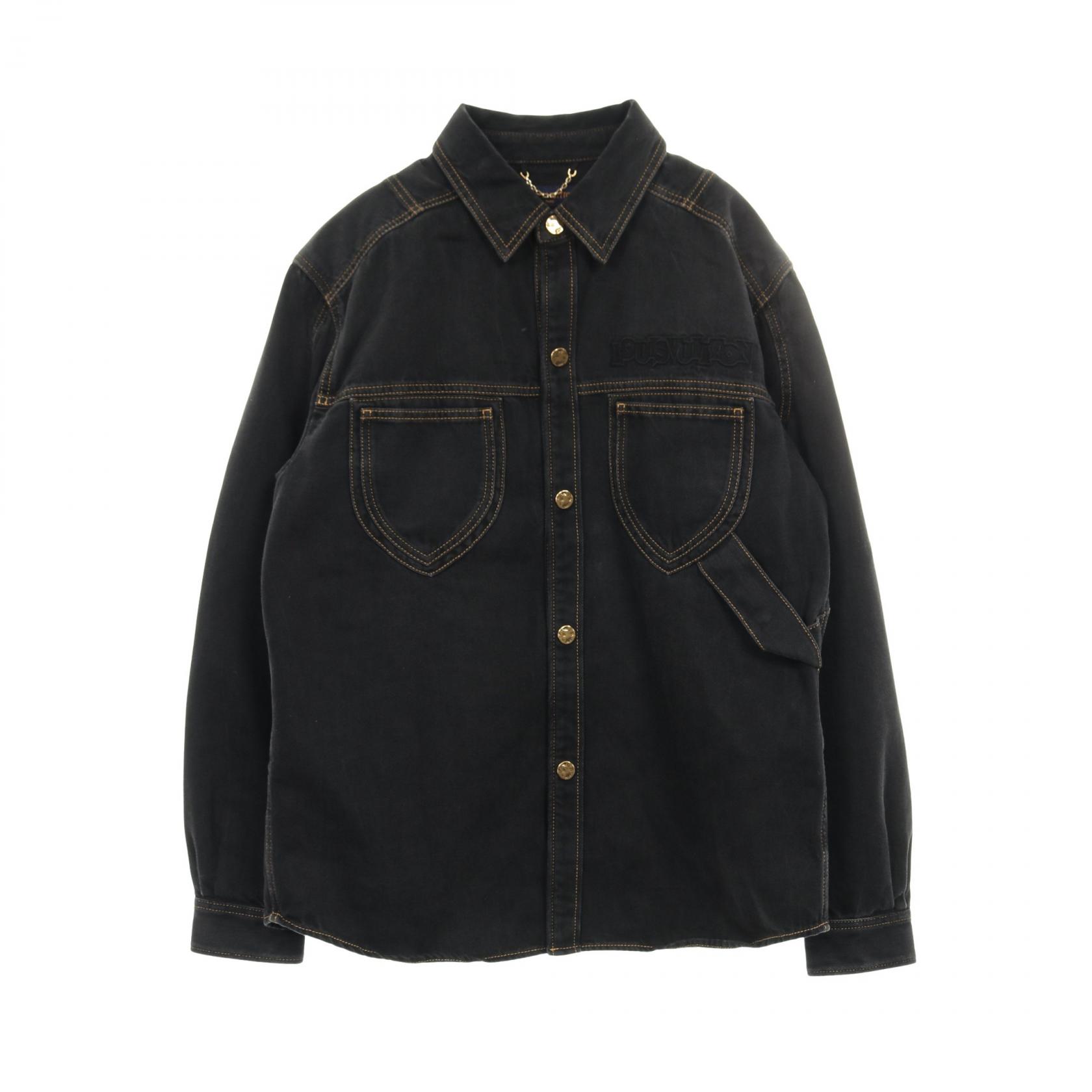 【ポイント5倍｜4/18 0:00～4/20 23:59】ルイ・ヴィトン LOUIS VUITTON デニムジャケット 衣料品 アウター コットン メンズ ブラック系 HOS12W 【中古】