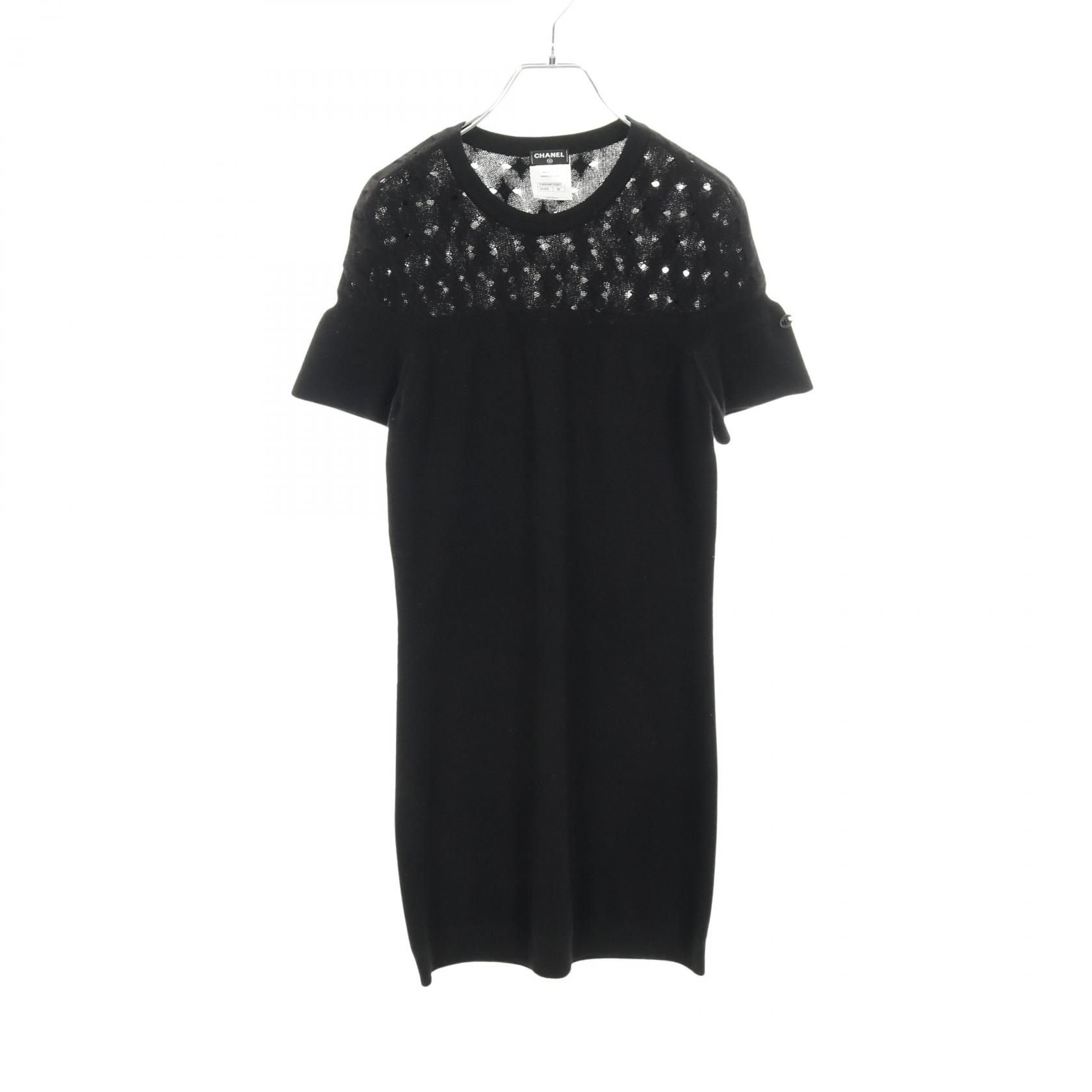 【ポイント5倍｜4/18 0:00～4/20 23:59】シャネル CHANEL ワンピース 衣料品 トップス カシミヤ レディース ブラック系 P46849K05893 【中古】