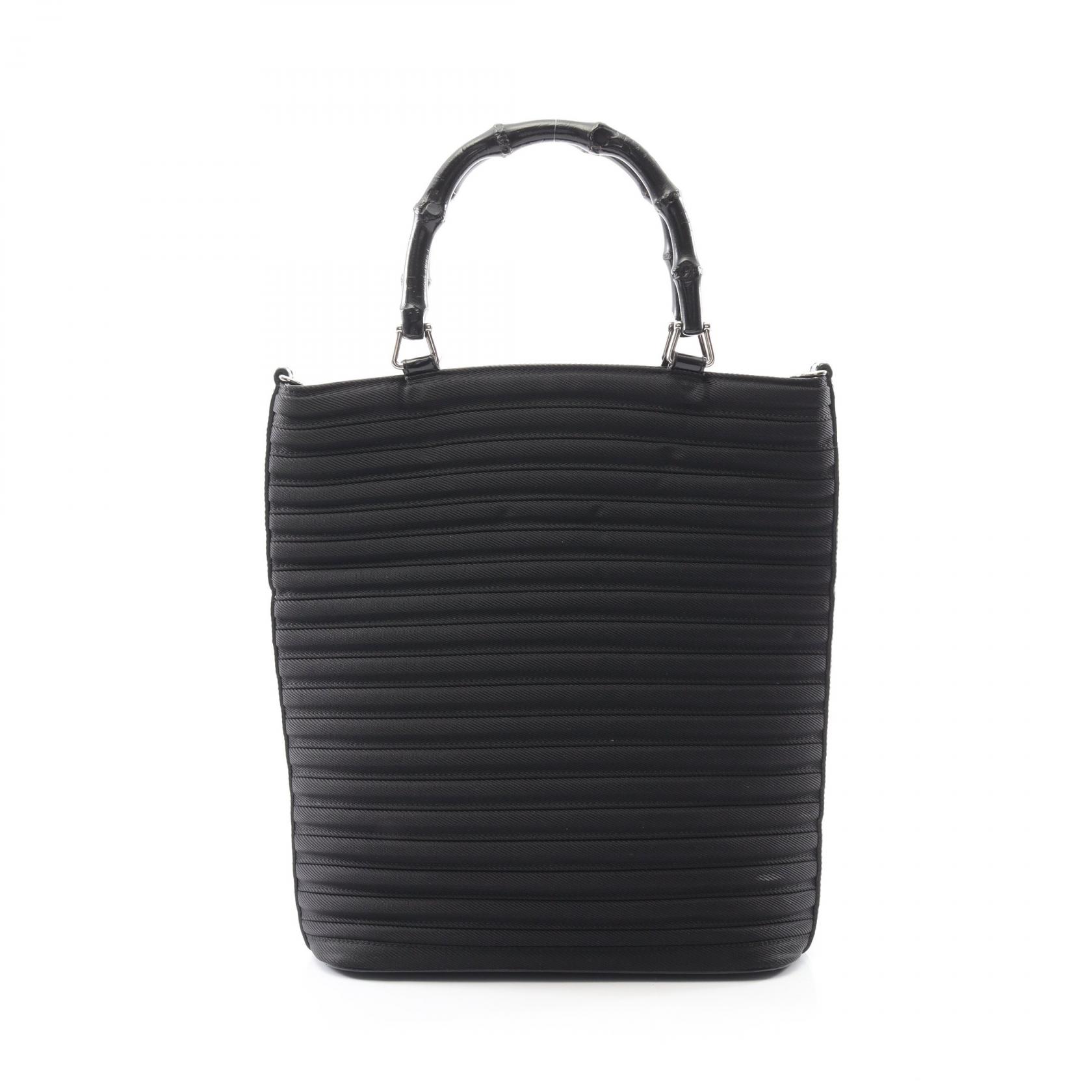 ≪5%OFFクーポン&まとめ買い10% ~7/26 9:59〆≫グッチ GUCCI バンブー ハンドバッグ バッグ レザー ナイロンキャンバス レディース ブラック系 002・1998・0353 【中古】|BRANDOFF TOKYO