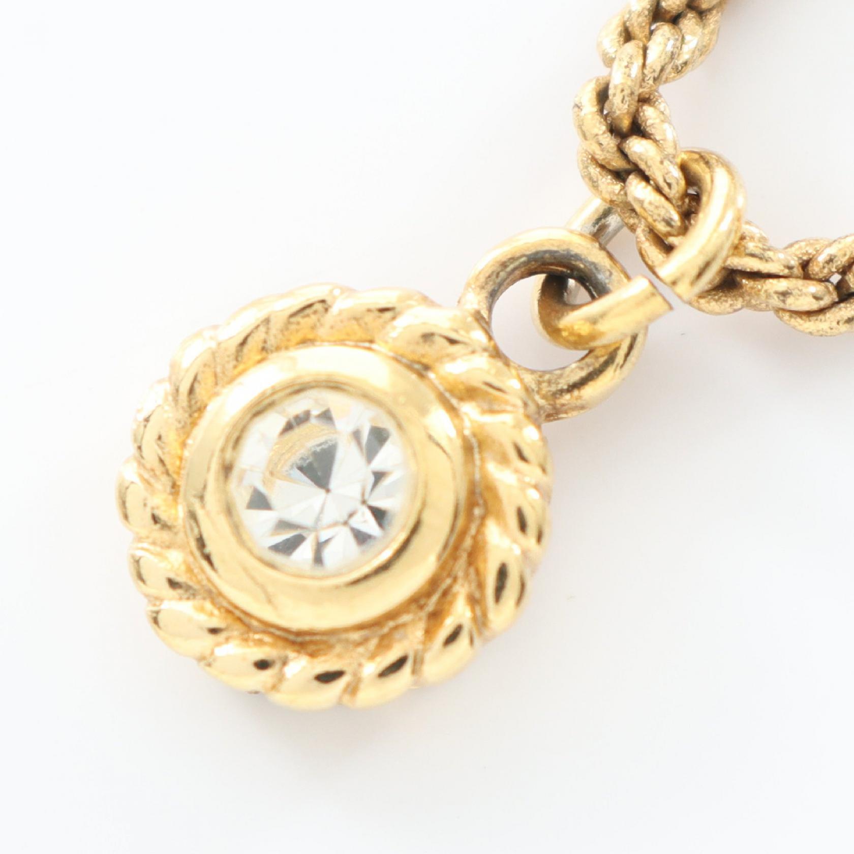 ディオール Dior ネックレス ジュエリー GP（ゴールドメッキ） ラインストーン レディース ゴールド系 / クリア系 【中古】｜BRANDOFF TOKYO