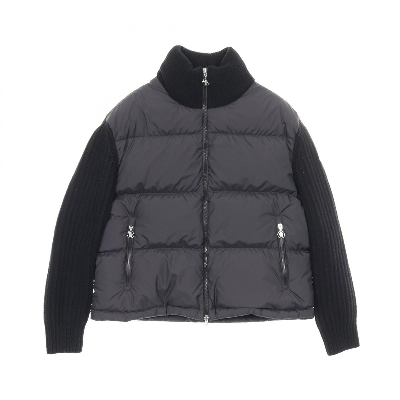 【ポイント5倍｜4/18 0:00～4/20 23:59】モンクレール MONCLER カーディガン ダウンジャケット 衣料品 アウター ポリエステル レディース ブラック系 【中古】