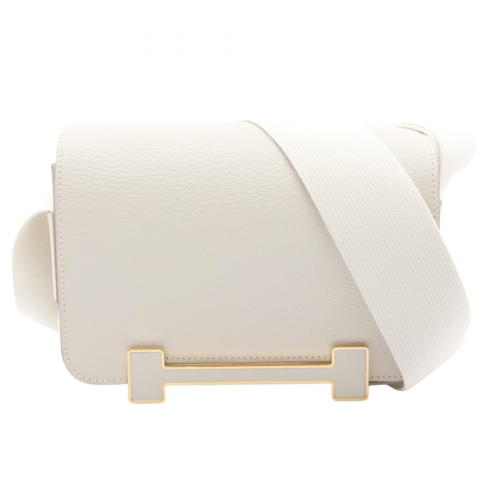 ≪5％OFFクーポン対象＆まとめ買い10%OFF≫エルメス HERMES ゲタ マッシュルーム ショルダーバッグ バッグ シェーブル シェーブル レディース ホワイト系 【中古】