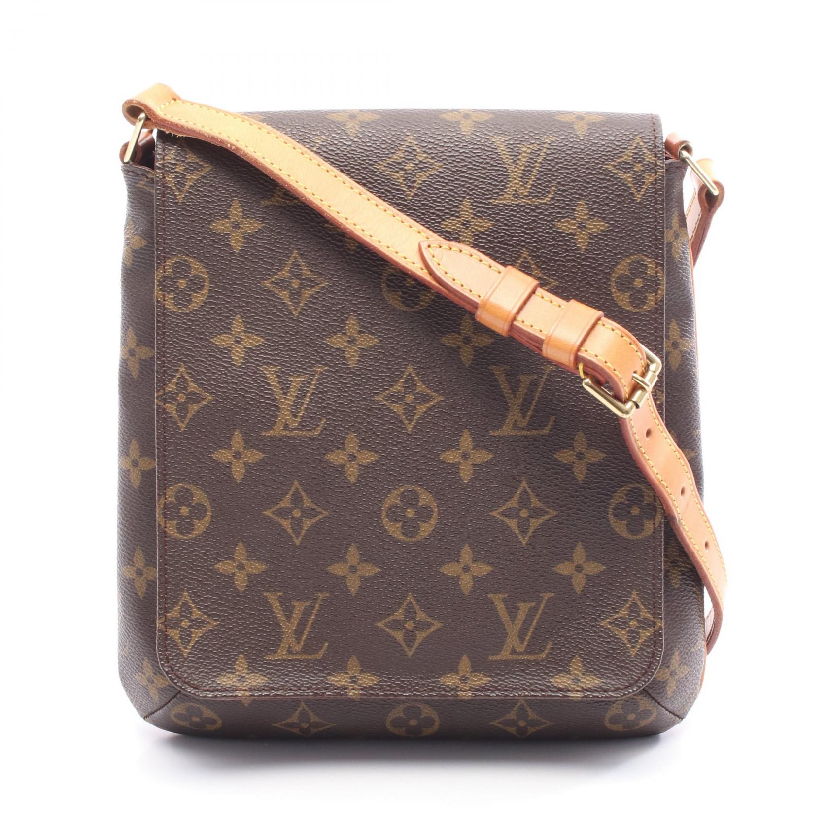 ≪5％OFFクーポン対象＆まとめ買い10%OFF≫ルイ・ヴィトン LOUIS VUITTON ミュゼットサルサ ショートストラップ モノグラム ショルダーバッグ バッグ PVCコーティングキャンバス レザー レディース ブラウン系 M51258 【中古】