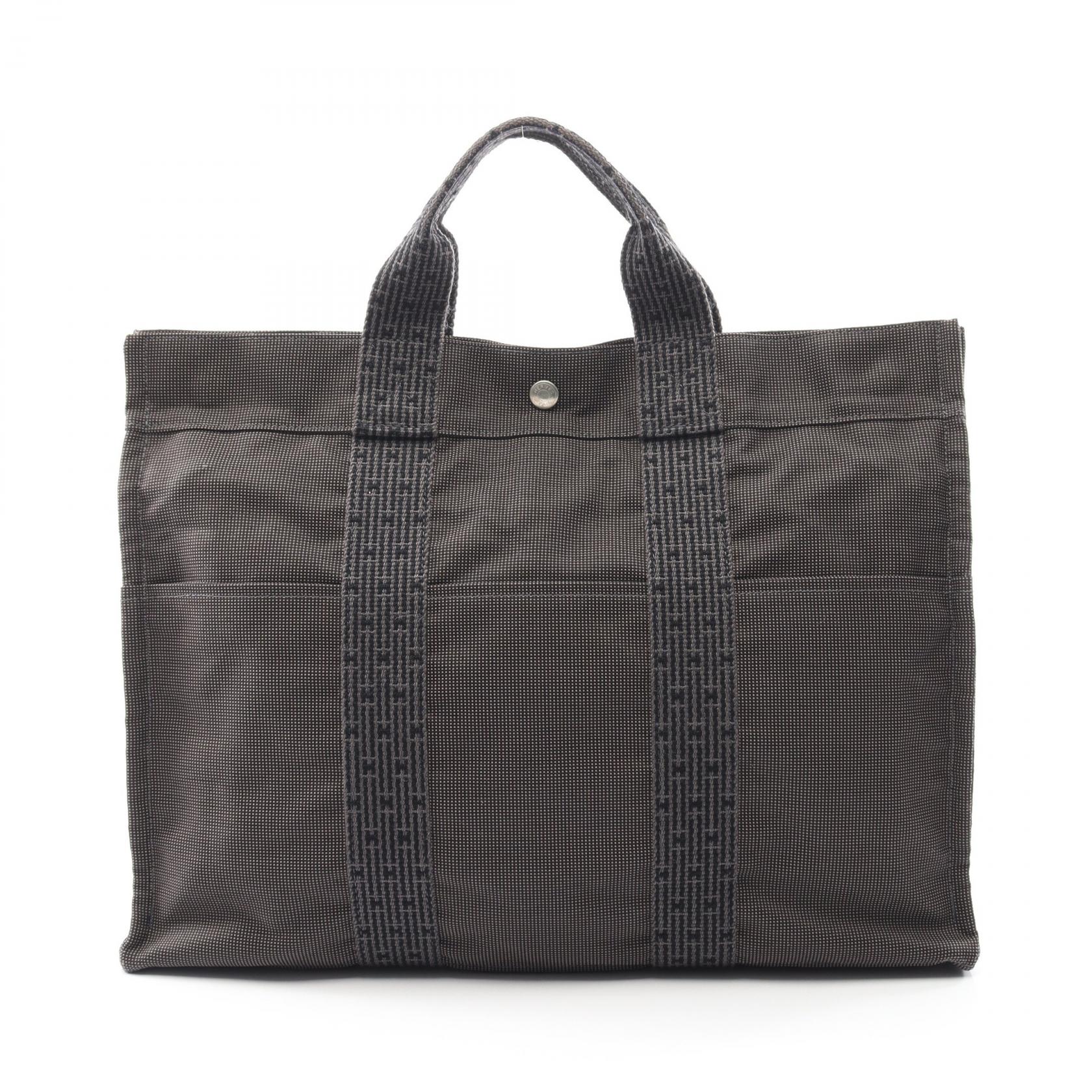 エルメス HERMES エールラインMM トートバッグ バッグ ナイロンキャンバス メンズ レディース グレー系 【中古】