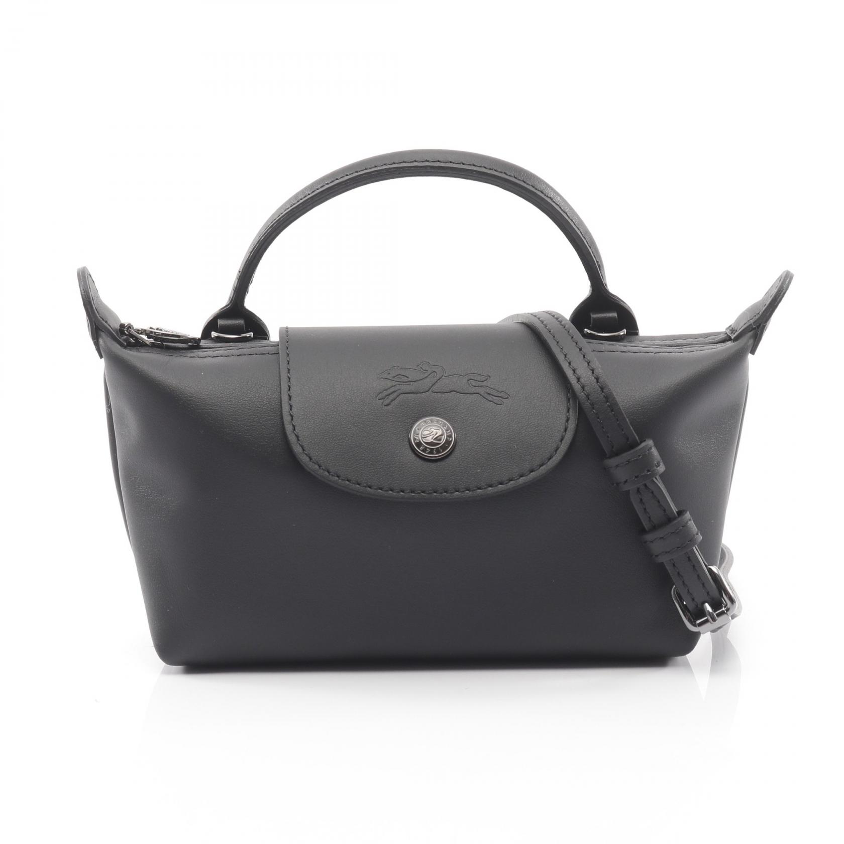 ロンシャン Longchamp Le Pliage Xtra XS ル プリアージュ エクストラ ポーチ ハンドバッグ バッグ レザー レディース ブラック系 34205987001 【新品】