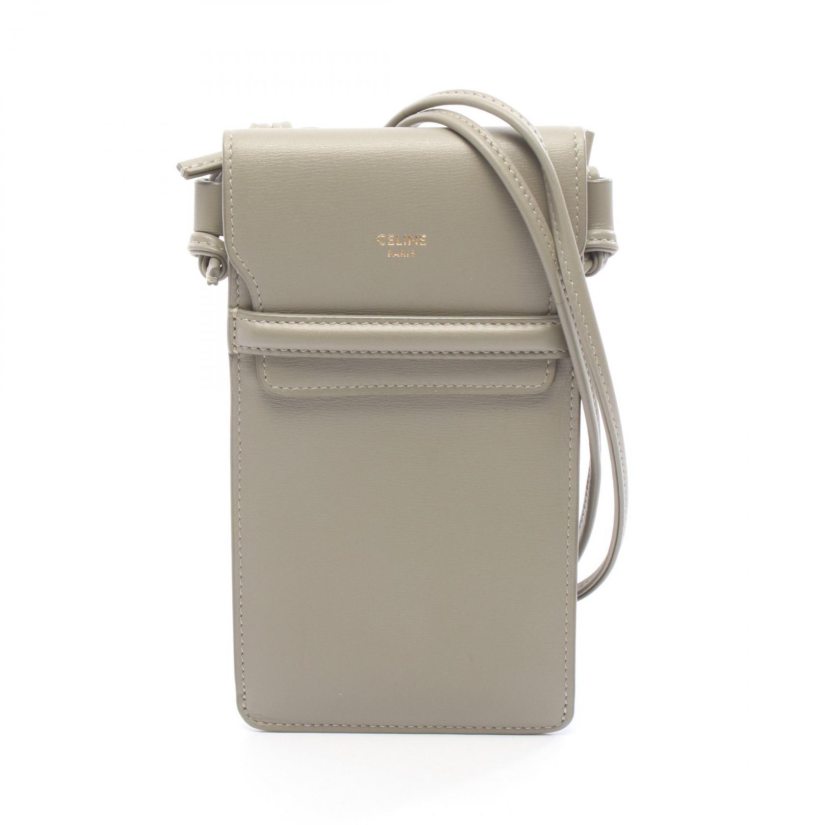 セリーヌ CELINE フォンポーチ ショルダーバッグ バッグ レザー レディース グリーン系 【中古】 34,450円