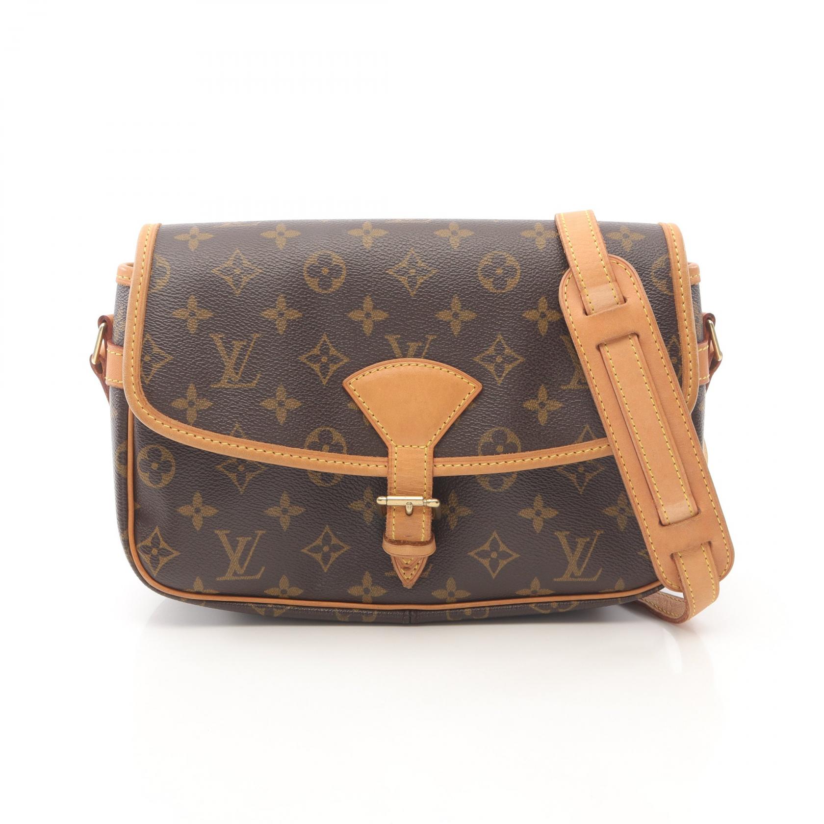 ≪5％OFFクーポン対象＆まとめ買い10%OFF≫ルイ・ヴィトン LOUIS VUITTON ソローニュ モノグラム ショルダーバッグ バッグ PVCコーティングキャンバス レザー レディース ブラウン系 M42250 【中古】