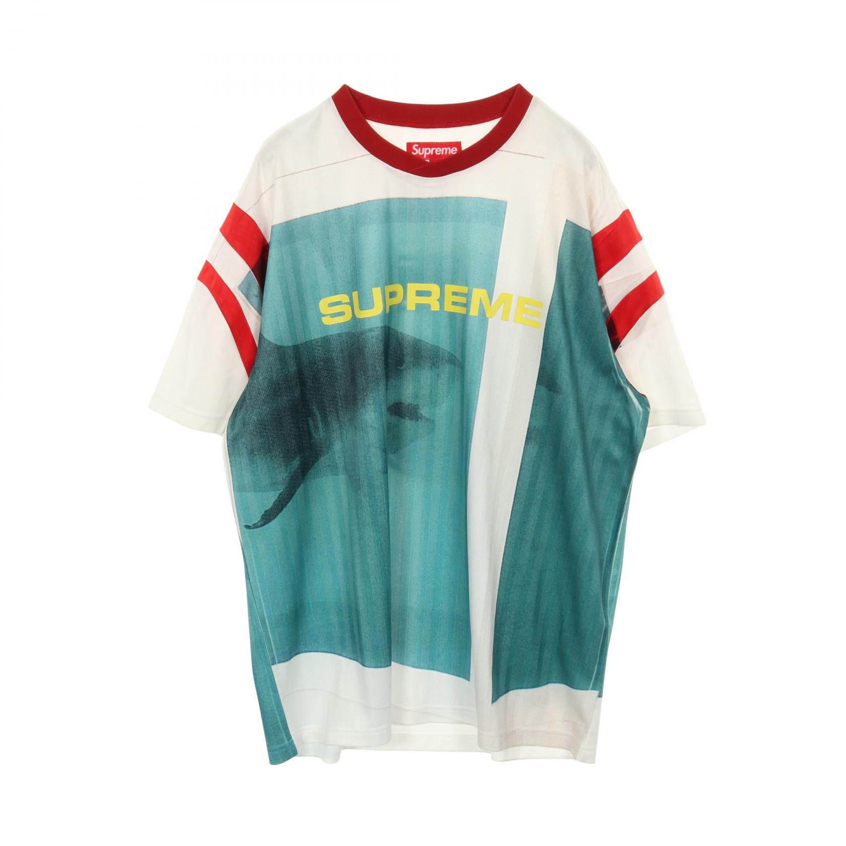 シュプリーム Supreme SUPREME &times; DAMIEN HIRST SOCCER JERSEY カットソー 衣料品 トップス ポリエステル メンズ ホワイト系 / グリーン系 / レッド系 【中古】｜BRANDOFF TOKYO