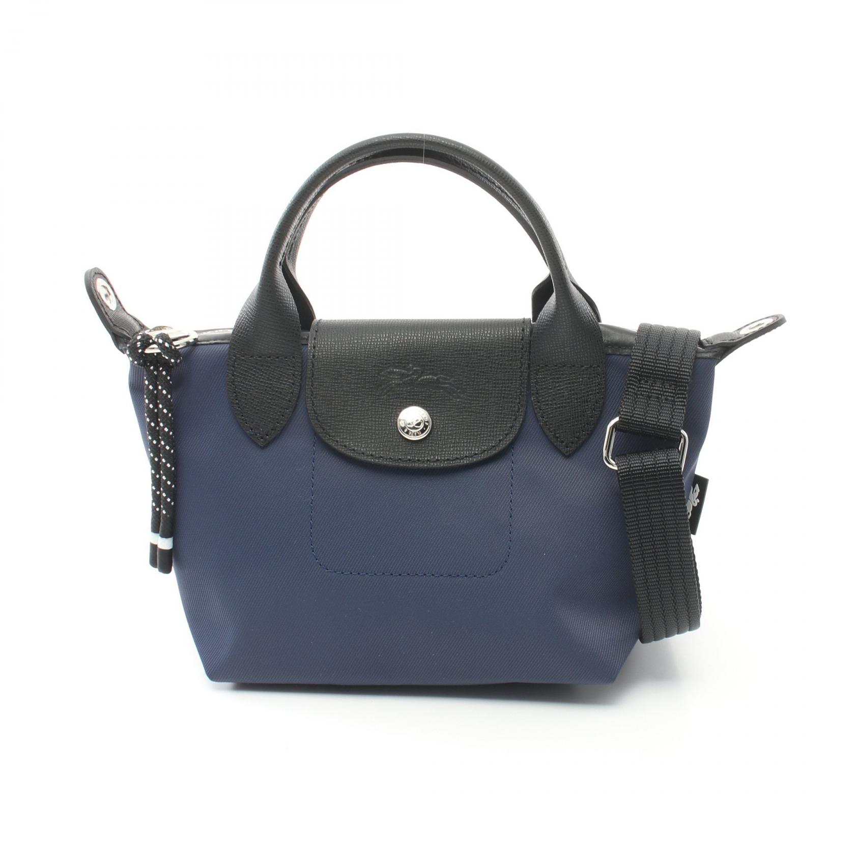 ≪5%OFFクーポン＆まとめ買い10% ～7/26 9:59〆≫ロンシャン Longchamp ル プリアージュ エナジー XS ハンドバッグ バッグ キャンバス レザー レディース ネイビー系 / ブラック系 L1500HSR006 【新品】｜BRANDOFF TOKYO