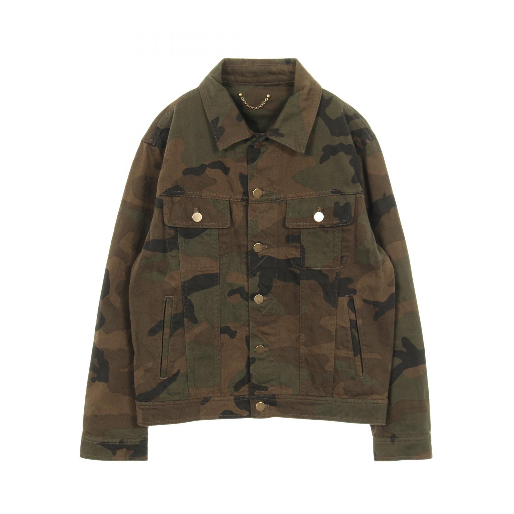 【ポイント5倍｜4/18 0:00～4/20 23:59】ルイ・ヴィトン LOUIS VUITTON × Supreme モノグラム カモフラージュ デニムジャケット 衣料品 アウター コットン メンズ カーキ系 / マルチカラー HDA91WDSQ 【中古】