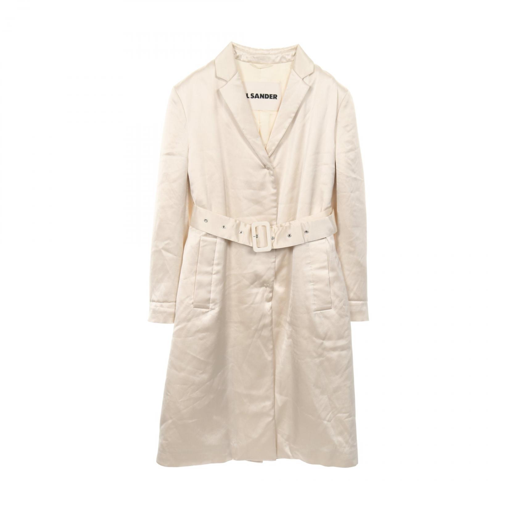 ≪5％OFFクーポン対象＆まとめ買い10%OFF≫ジルサンダー JIL SANDER サテン 衣料品 アウター レーヨン レディース ホワイト系 【中古】