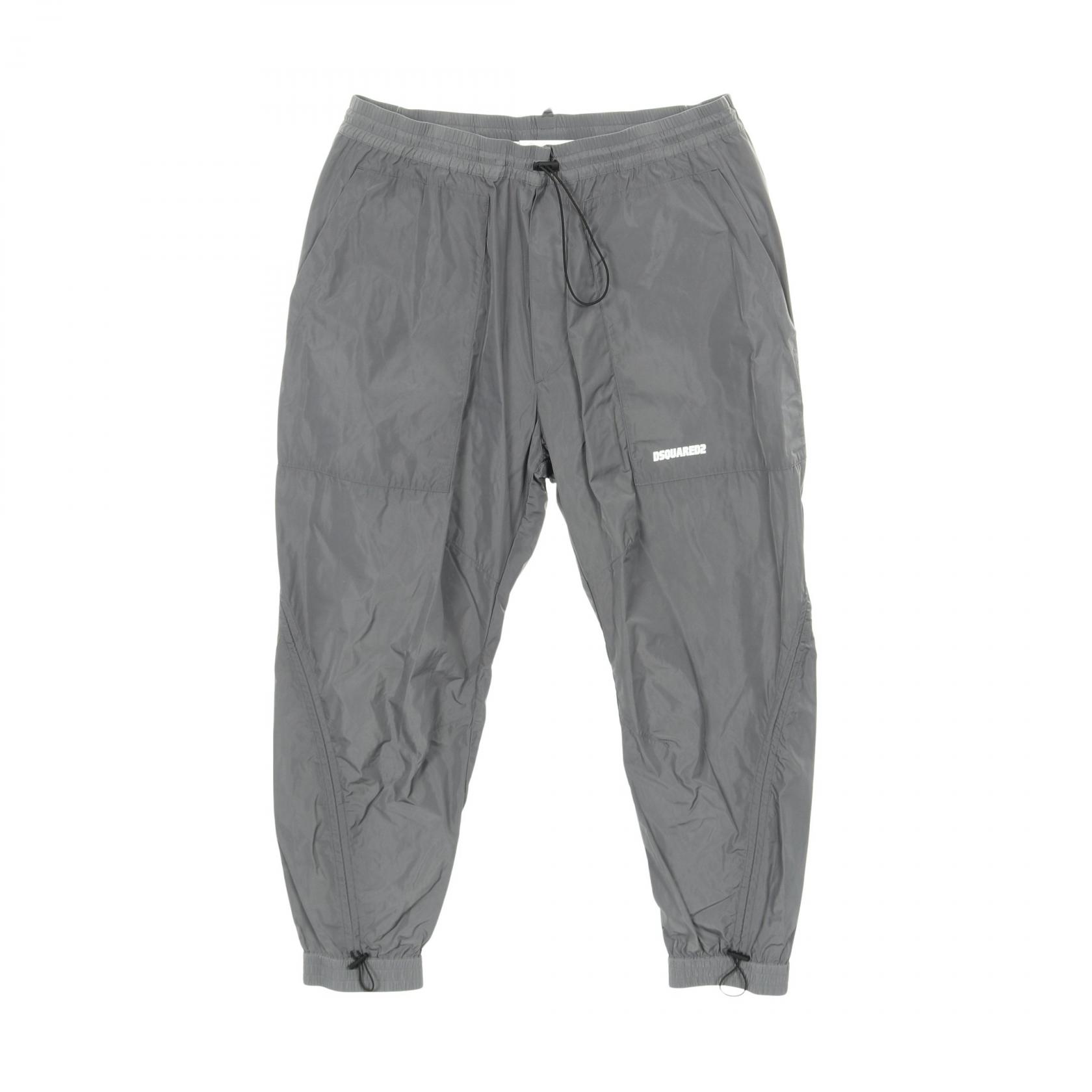 【ポイント5倍｜4/18 0:00～4/20 23:59】ディースクエアード DSQUARED2 Track pants in techno fabric パンツ グレー パンツ 衣料品 ボトムス ポリエステル メンズ グレー系 【中古】