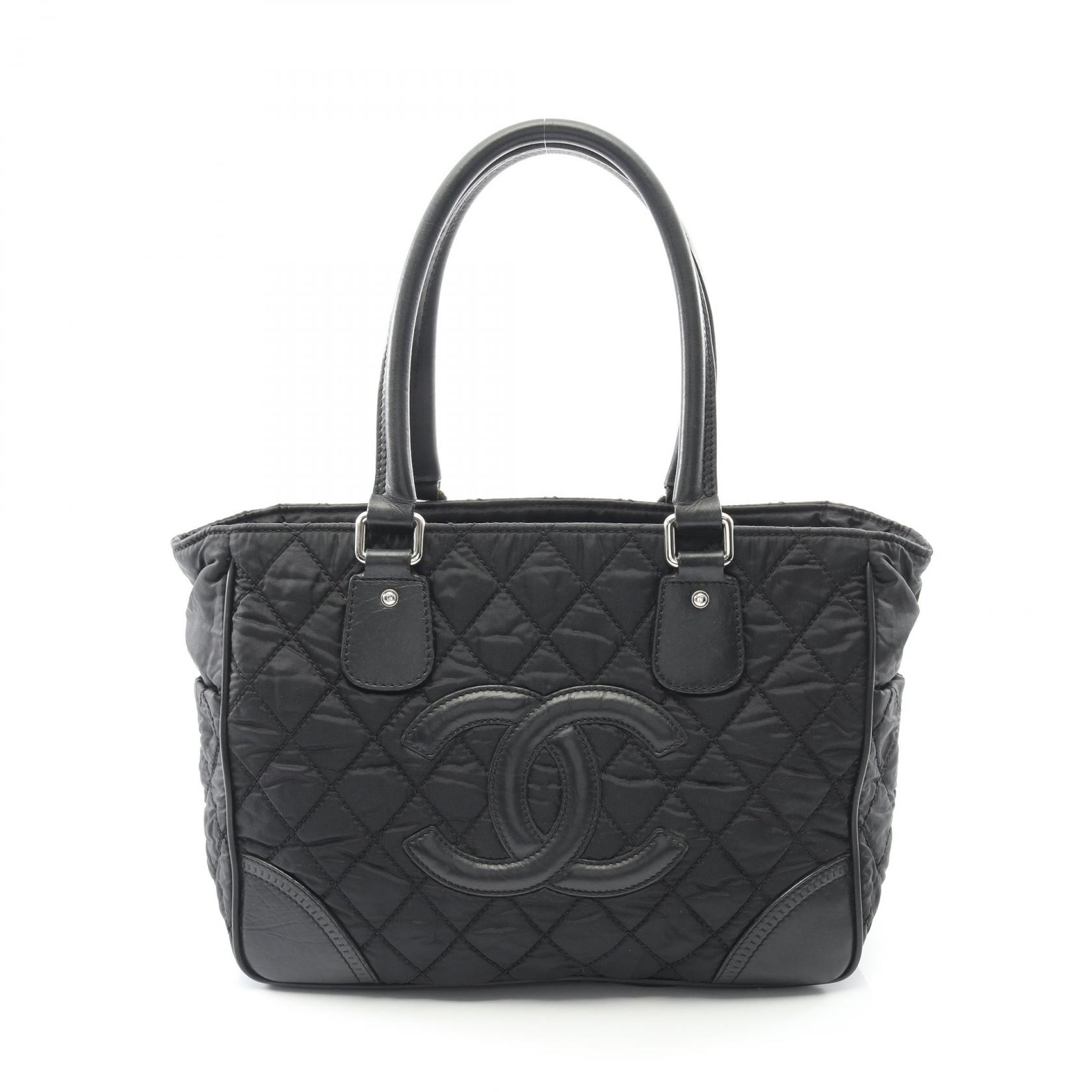 シャネル CHANEL パリニューヨークライン トートバッグ バッグ ナイロン レザー レディース ブラック系 【中古】