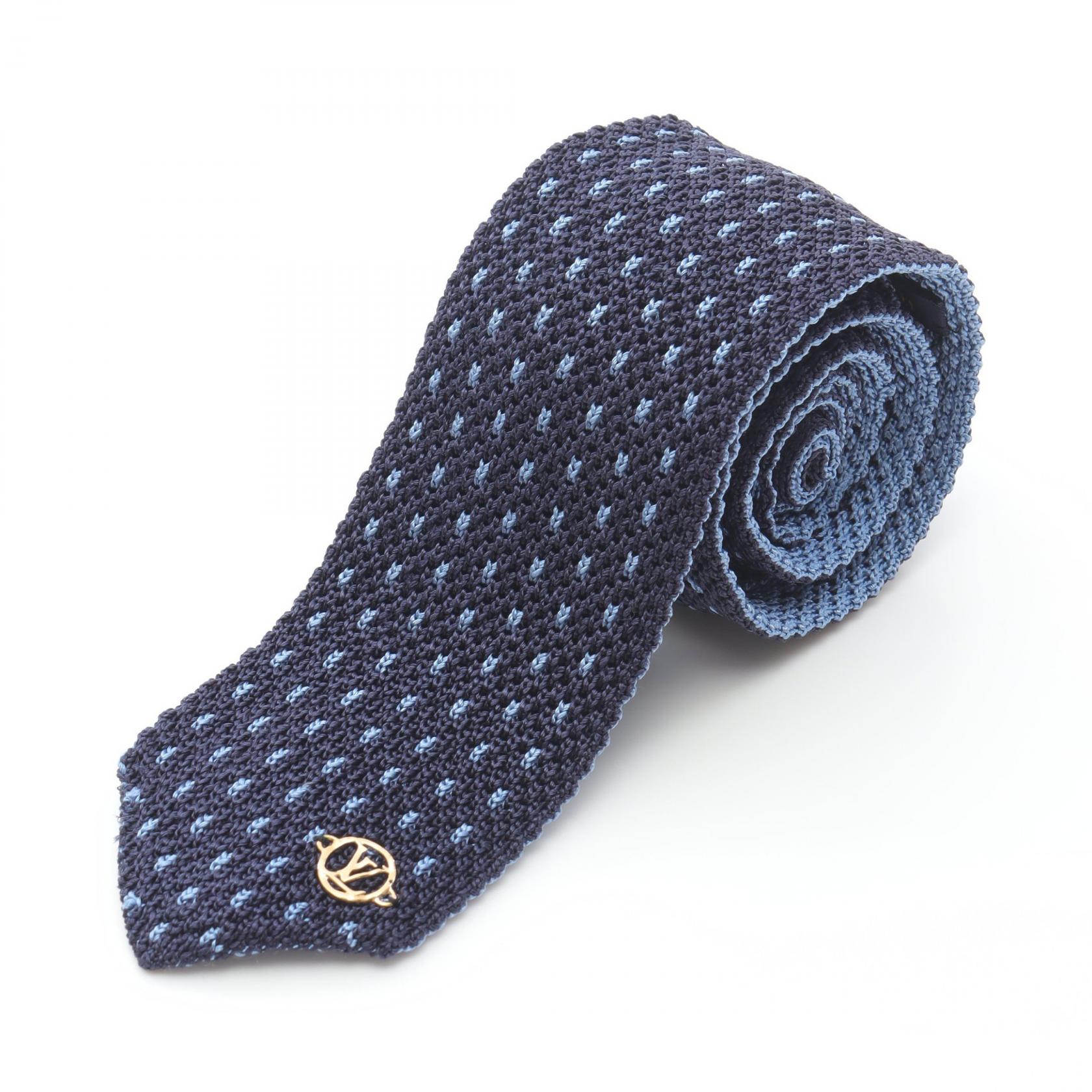 ルイ・ヴィトン LOUIS VUITTON ネクタイ 衣料品 シルク メンズ ネイビー系 / ブルー系 MP2893 【中古】 22,365円
