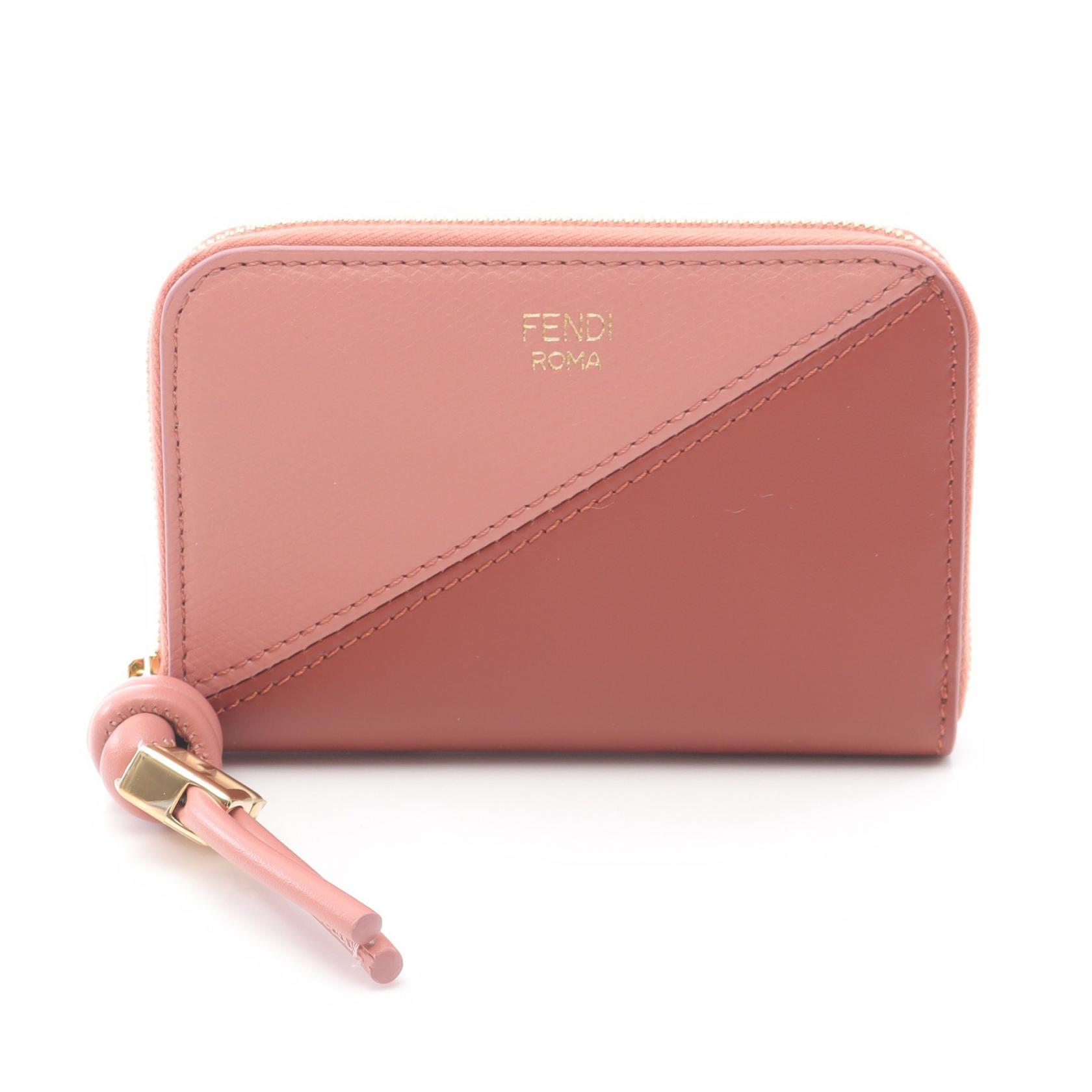 【ポイント5倍｜4/18 0:00～4/20 23:59】フェンディ FENDI FFダイヤモンド ジップアラウンド財布 ミニ ラウンド財布 財布 レザー レディース ピンク系 / ボルドー系 8M0313AYCAF1TWI 【新品】