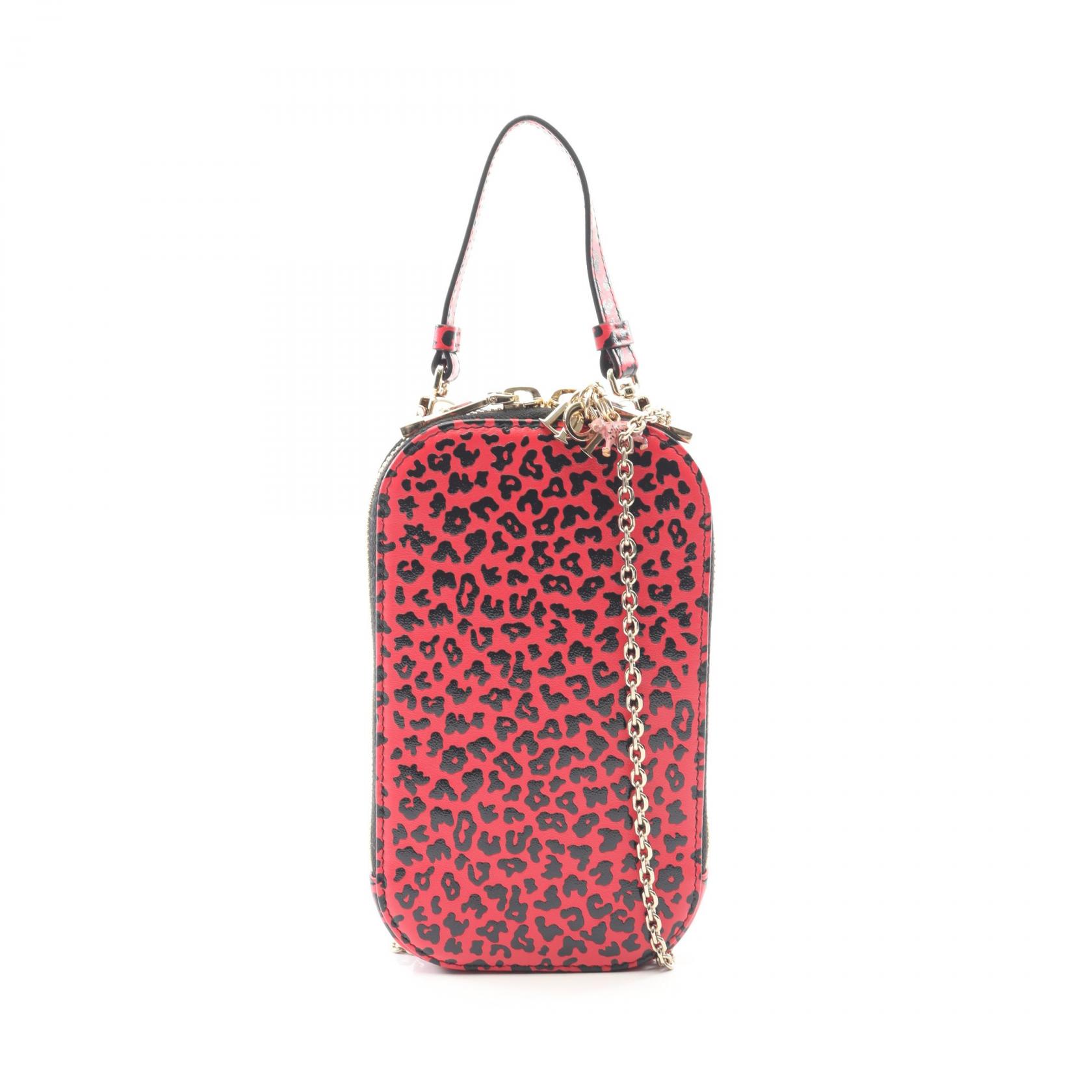 ≪5％OFFクーポン対象＆まとめ買い10%OFF≫ディオール Dior LADY DIOR レディディオール フォンホルダー ハンドバッグ バッグ レザー レディース ピンク系 / ブラック系 【中古】