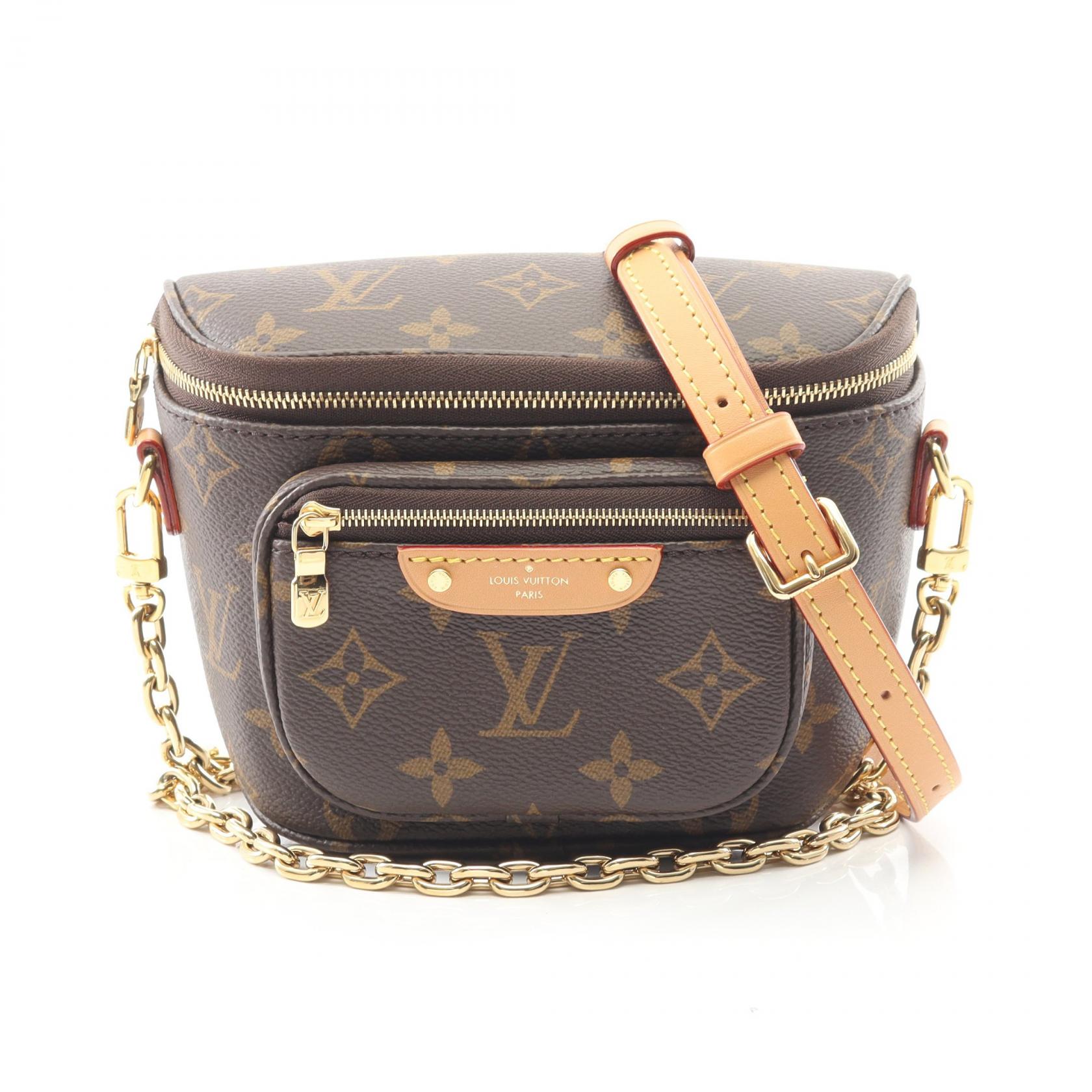 ≪5%OFFクーポン＆まとめ買い10% ～7/26 9:59〆≫ルイ・ヴィトン LOUIS VUITTON ミニ バムバッグ ハンドバッグ バッグ PVCコーティングキャンバス レザー モノグラム レディース ブラウン系 M82335 【中古】｜BRANDOFF TOKYO 184,000円