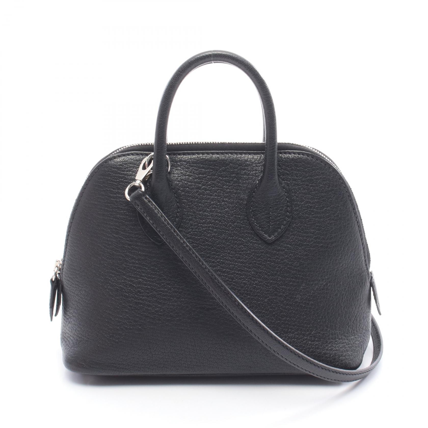 エルメス HERMES ボリード1923 ミニ ハンドバッグ バッグ レザー シェーブル レディース ブラック系 【中古】