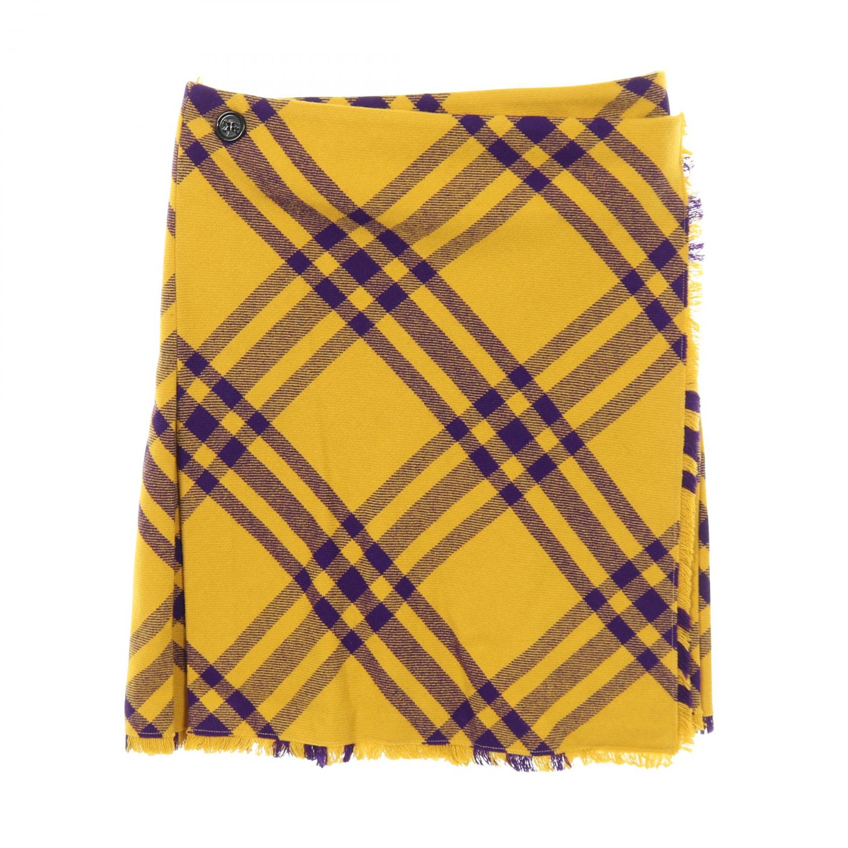 【2千円OFFクーポン対象】バーバリー BURBERRY スカート 衣料品 ボトムス ウール レディース イエロー系 / パープル系 【中古】