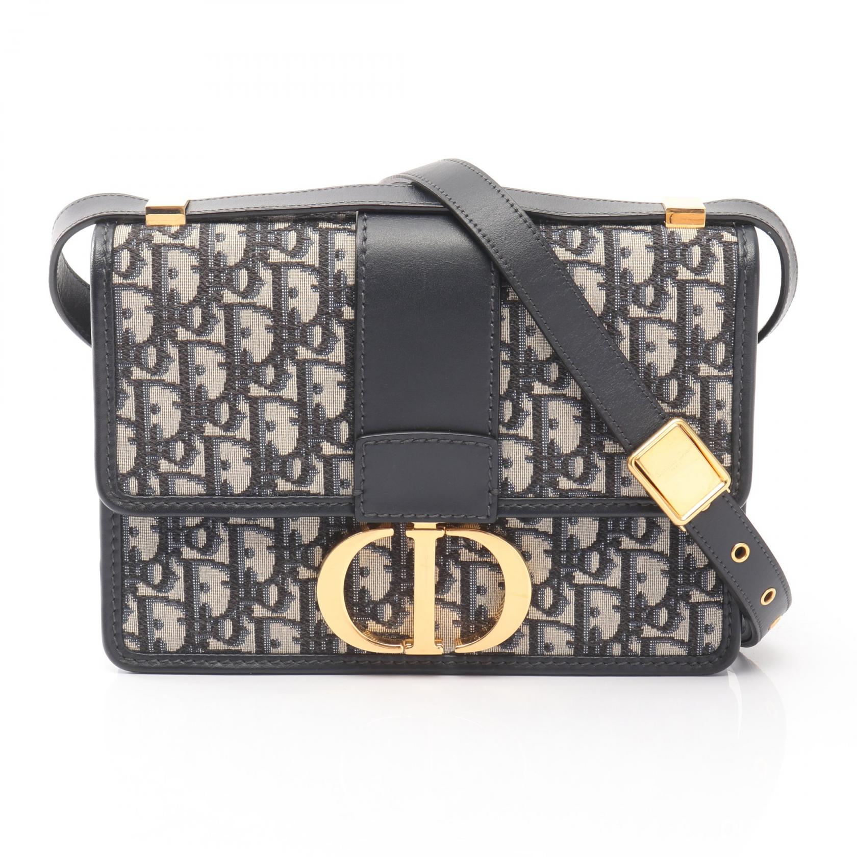 【ポイント5倍|4/18 0:00~4/20 23:59】ディオール Dior 30 MONTAIGNE モンテーニュ オブリーク ジャカード ショルダーバッグ バッグ キャンバス レザー レディース ベージュ系 / ネイビー系 / ブラック系 M9203UTZQ_M928 【中古】