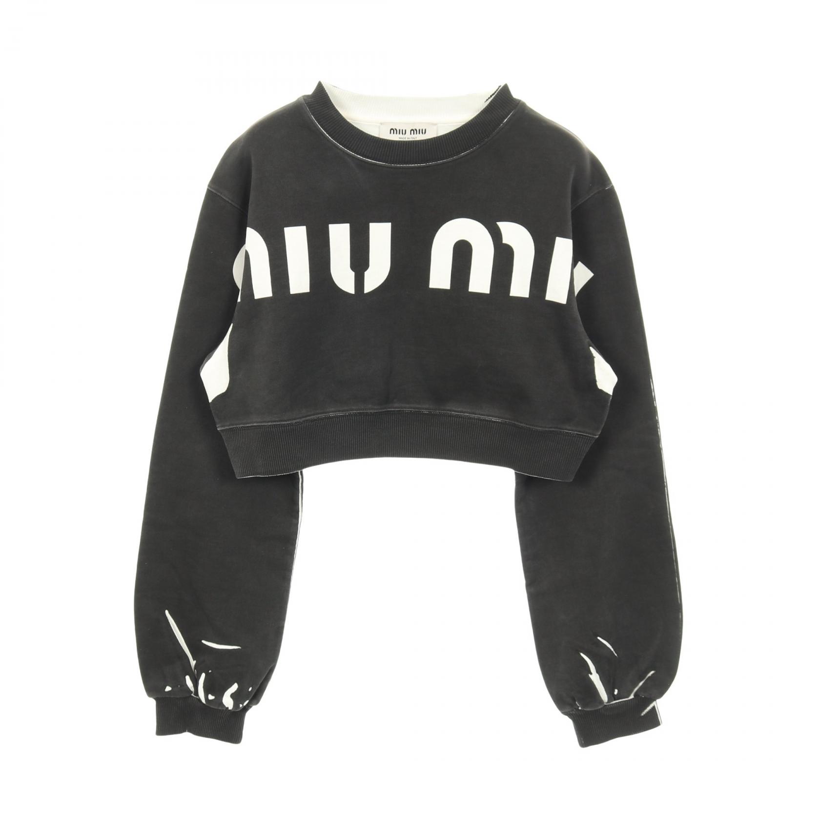 楽天市場】【MIUMIU】ミュウミュウ『ロゴ クロップド 裏起毛 長袖