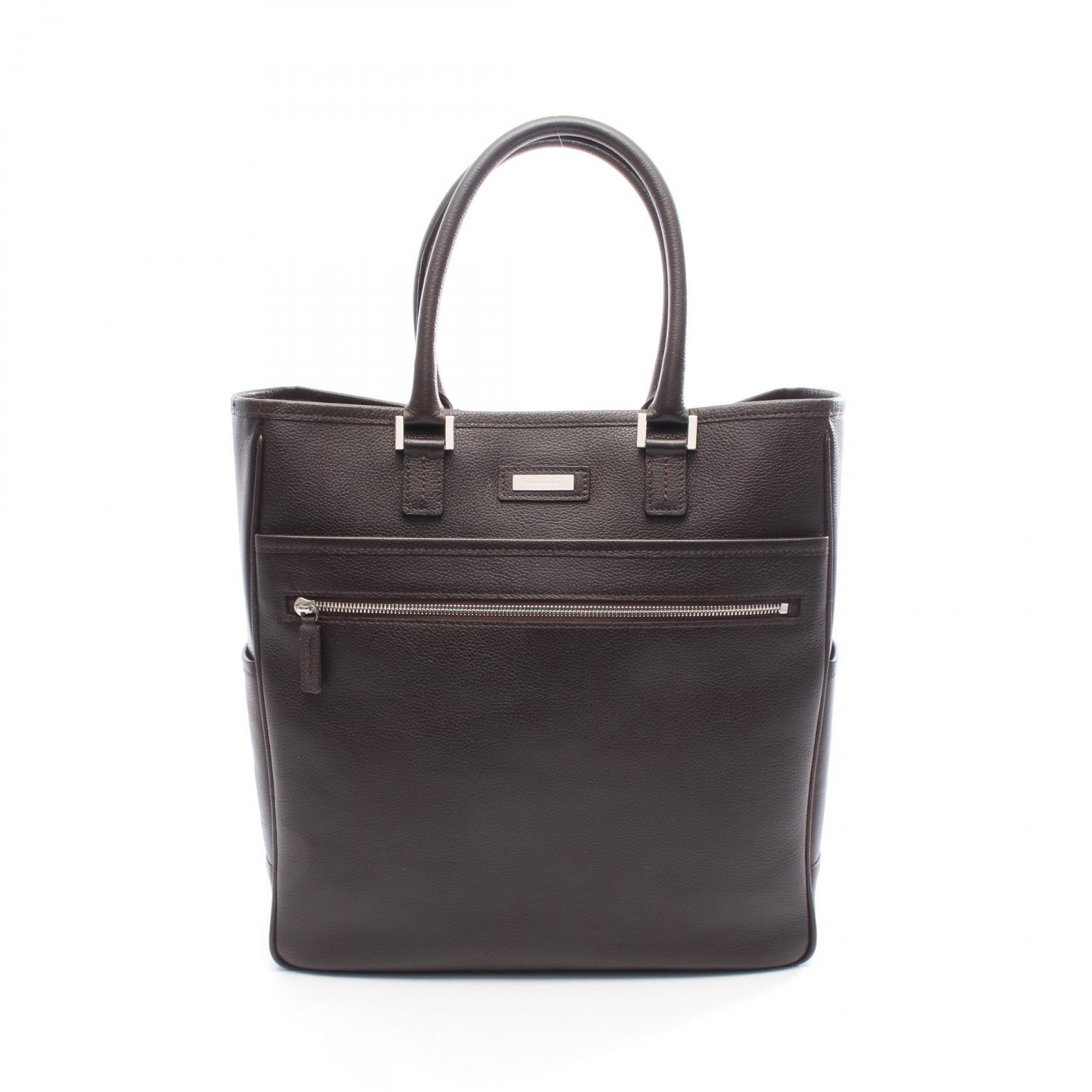 【ポイント5倍｜4/18 0:00～4/20 23:59】バーバリー BURBERRY トートバッグ バッグ レザー メンズ ブラウン系 【中古】