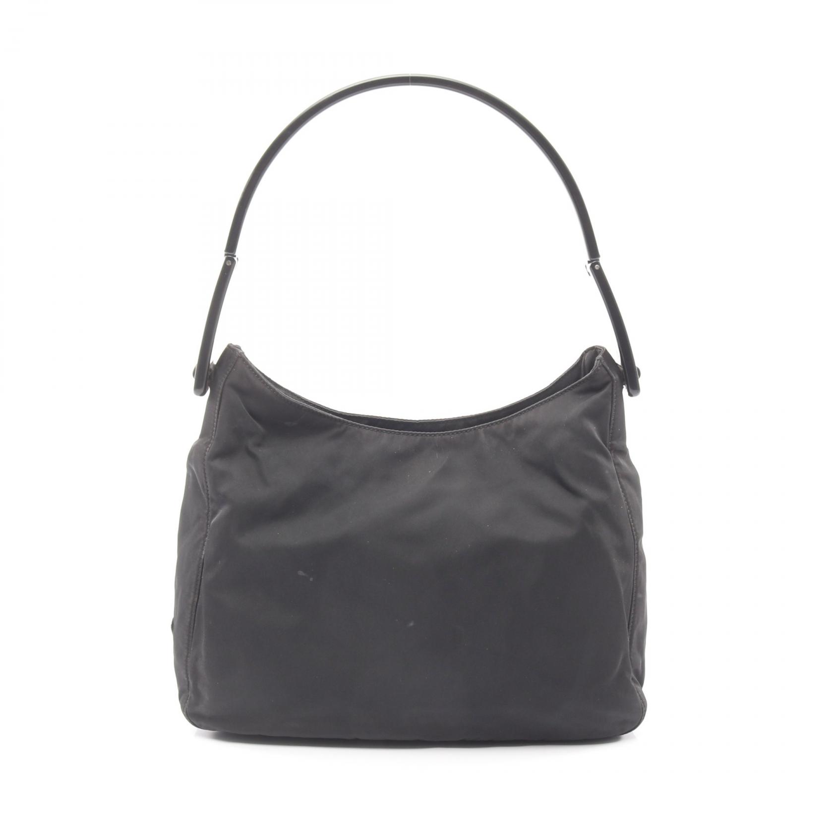 ≪5%OFFクーポン&まとめ買い10% ~7/26 9:59〆≫プラダ PRADA プラハンドル ショルダーバッグ バッグ ナイロン レディース ブラック系 【中古】|BRANDOFF TOKYO