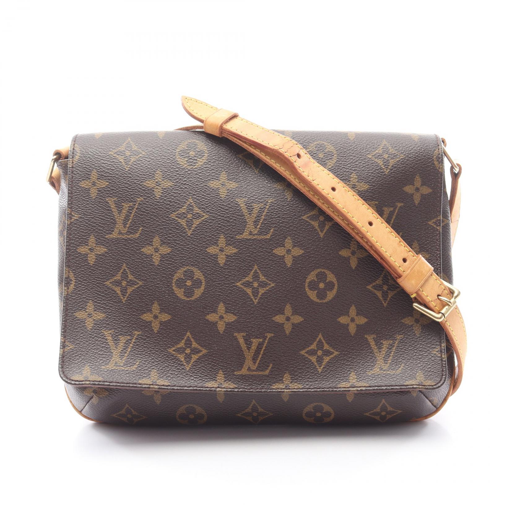 ≪5％OFFクーポン対象＆まとめ買い10%OFF≫ルイ・ヴィトン LOUIS VUITTON ミュゼットタンゴ ロングストラップ ショルダーバッグ バッグ PVCコーティングキャンバス レザー モノグラム レディース ブラウン系 M51388 【中古】
