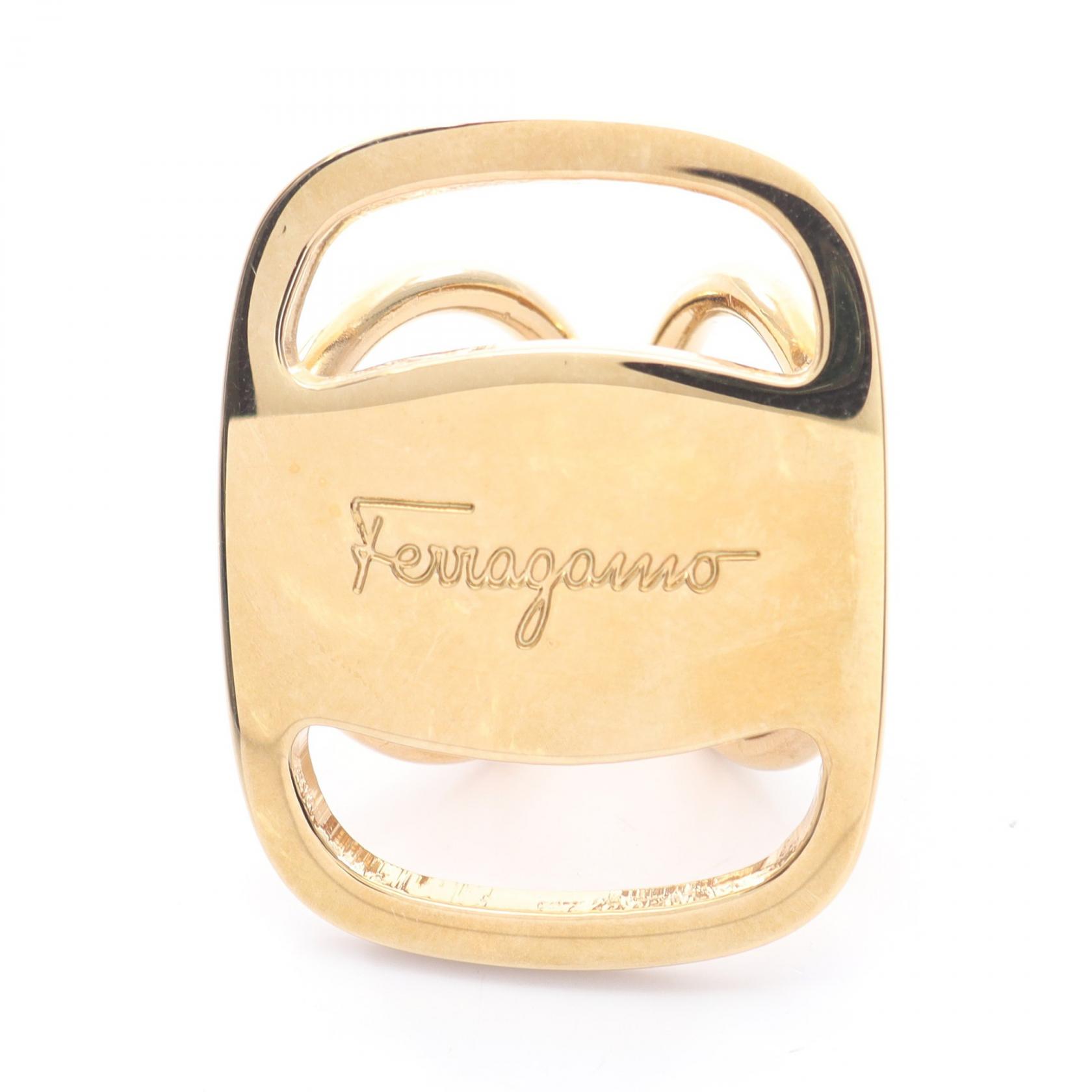 ≪5%OFFクーポン&まとめ買い10% ~7/26 9:59〆≫サルヴァトーレフェラガモ Salvatore Ferragamo ヴァラ スカーフリング アクセサリー GP レディース ゴールド系 【中古】|BRANDOFF TOKYO