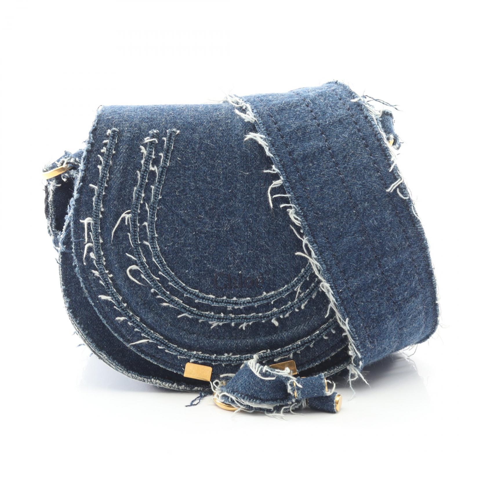 ≪5％OFFクーポン対象＆まとめ買い10%OFF≫クロエ Chloe MARCIE マーシー ショルダーバッグ バッグ デニム レディース ネイビー系 【中古】