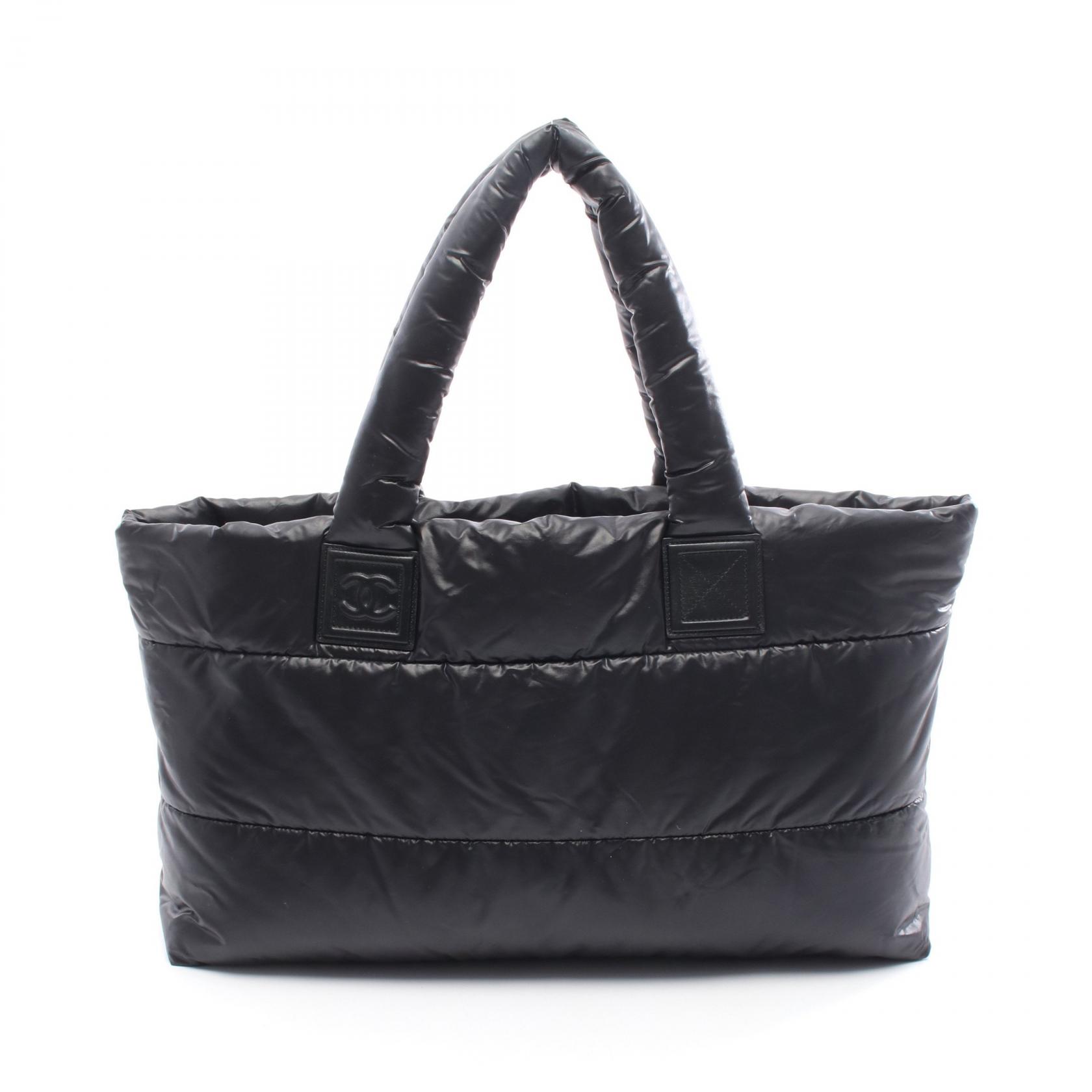 シャネル CHANEL コココクーン トートバッグ バッグ ナイロン レザー レディース ブラック系 / ボルドー系 【中古】