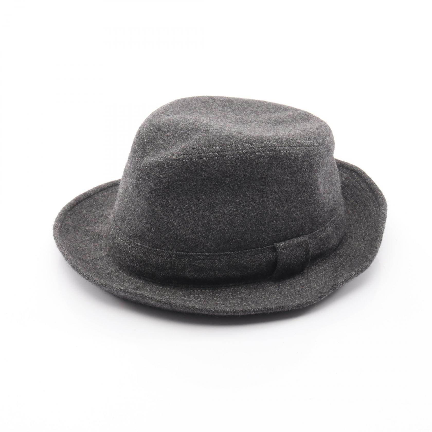 【ポイント5倍｜4/18 0:00～4/20 23:59】エルメス HERMES ハット 帽子 シルク カシミヤ シルク レディース グレー系 【中古】