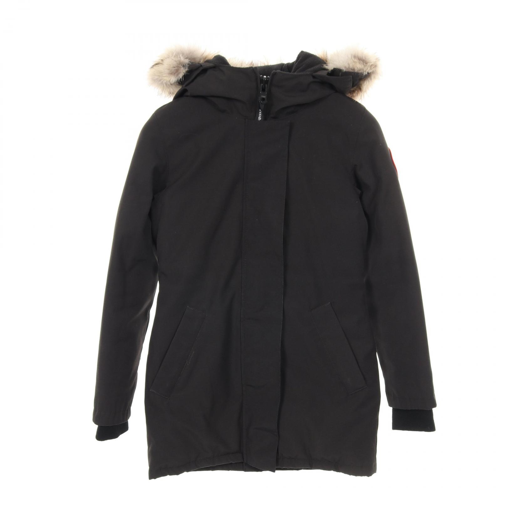 ≪5％OFFクーポン対象＆まとめ買い10%OFF≫カナダグース CANADA GOOSE ヴィクトリアパーカ ダウンジャケット 衣料品 アウター ポリエステル レディース ブラック系 3037LA 【中古】