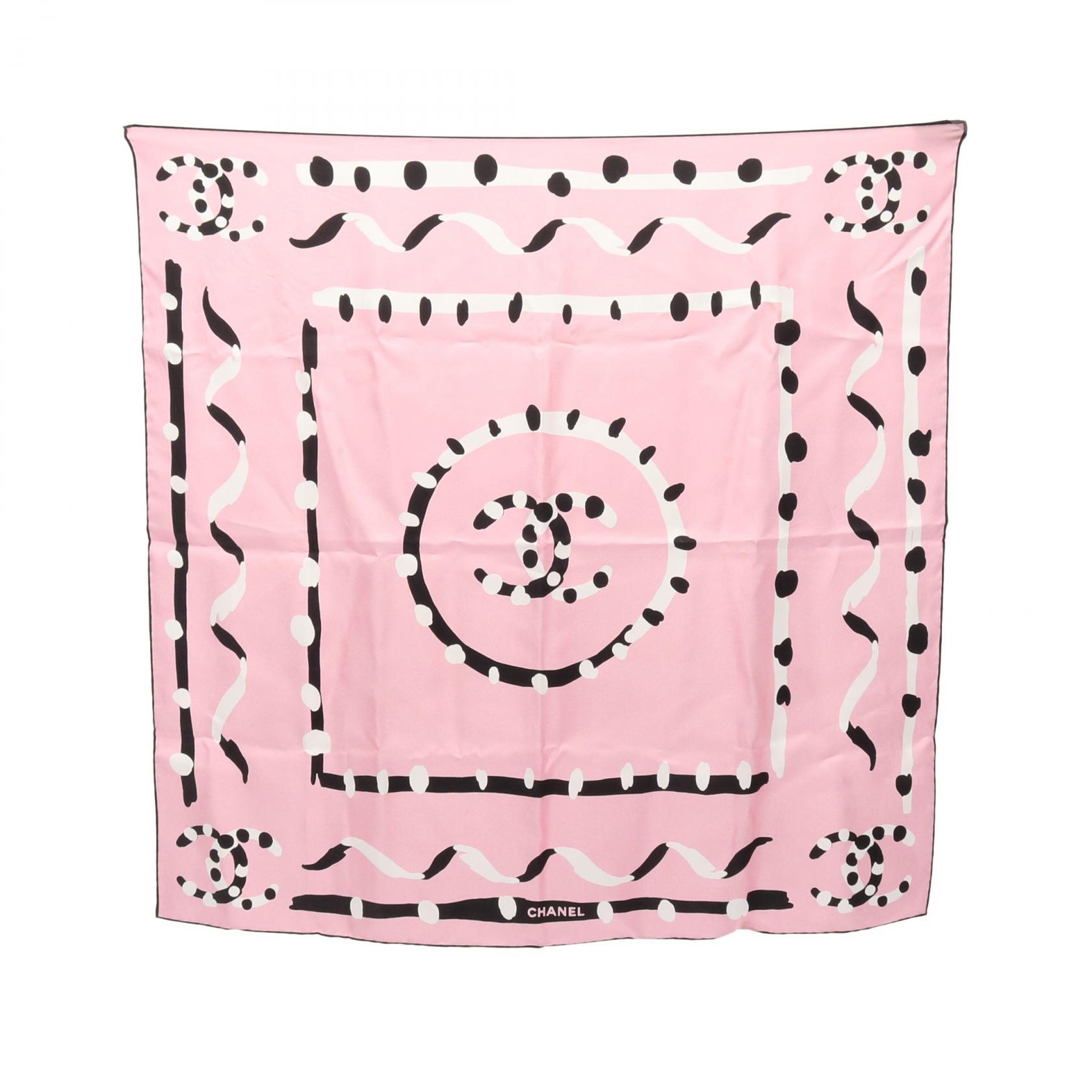 楽天市場】シャネル CHANEL スカーフ ピンク 系 マルチカラー カメリア