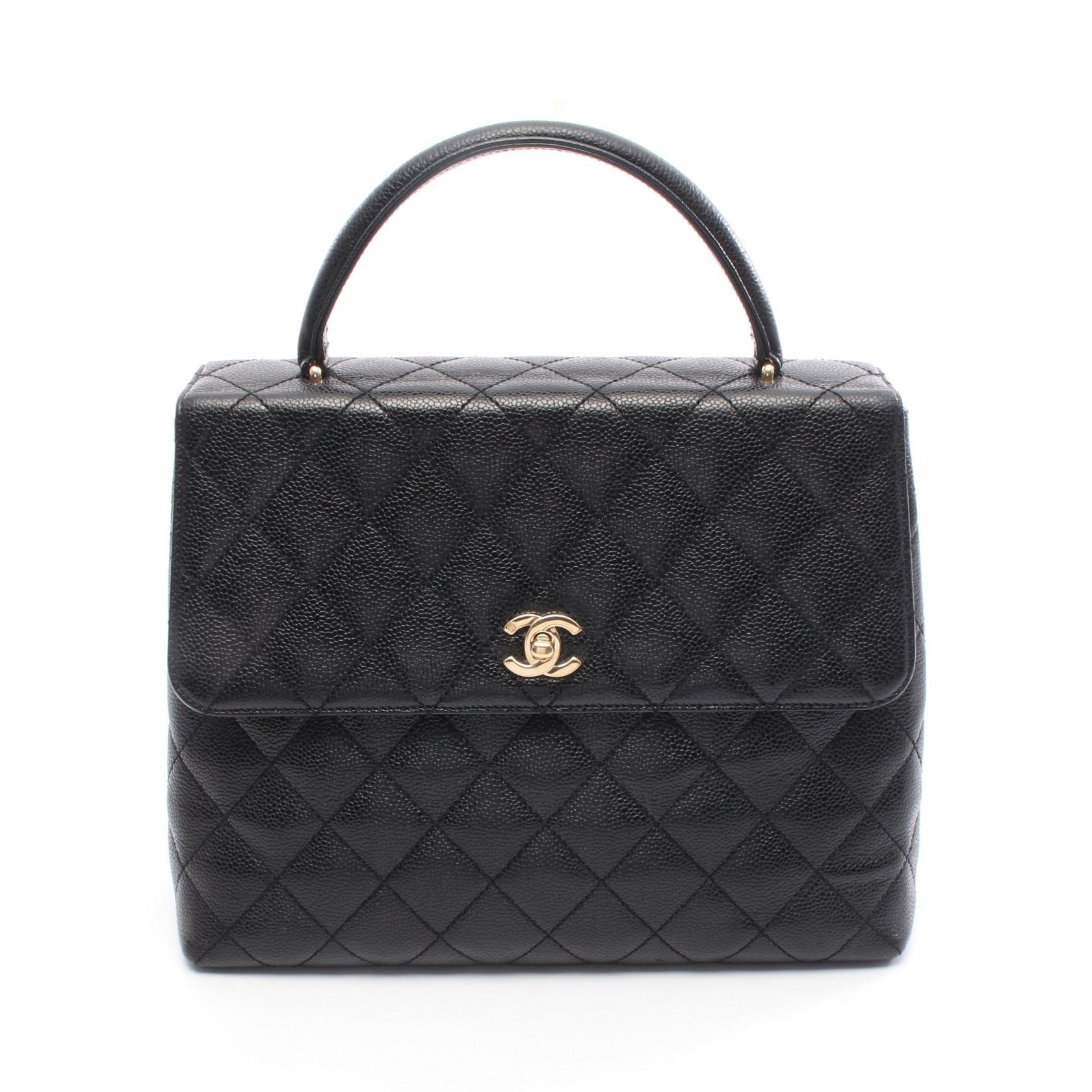 ≪5％OFFクーポン対象＆まとめ買い10%OFF≫シャネル CHANEL マトラッセ ハンドバッグ バッグ キャビアスキン(グレインドカーフ) レディース ブラック系 【中古】