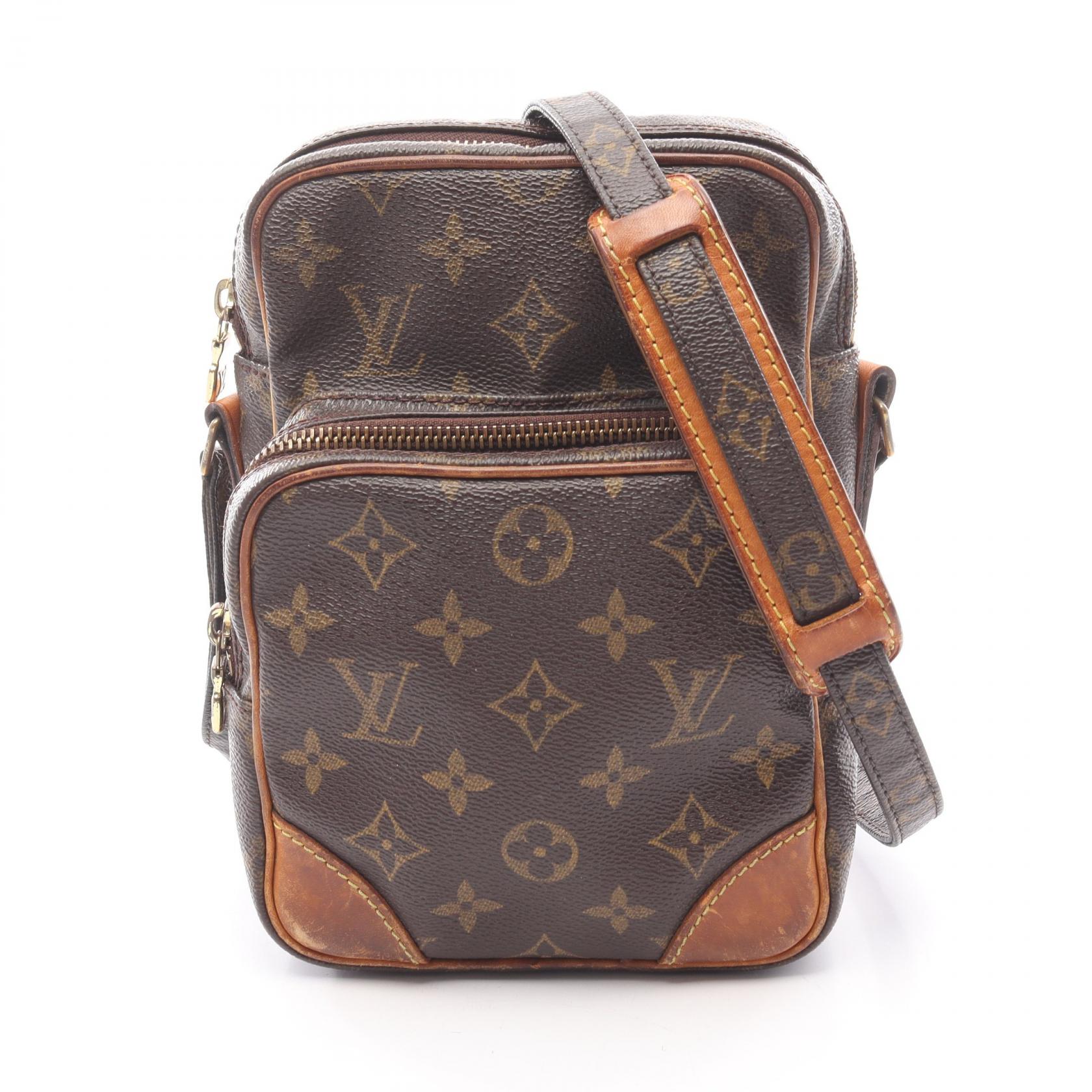 ≪5％OFFクーポン対象＆まとめ買い10%OFF≫ルイ・ヴィトン LOUIS VUITTON アマゾン ショルダーバッグ バッグ PVCコーティングキャンバス レザー モノグラム レディース ブラウン系 M45236 【中古】