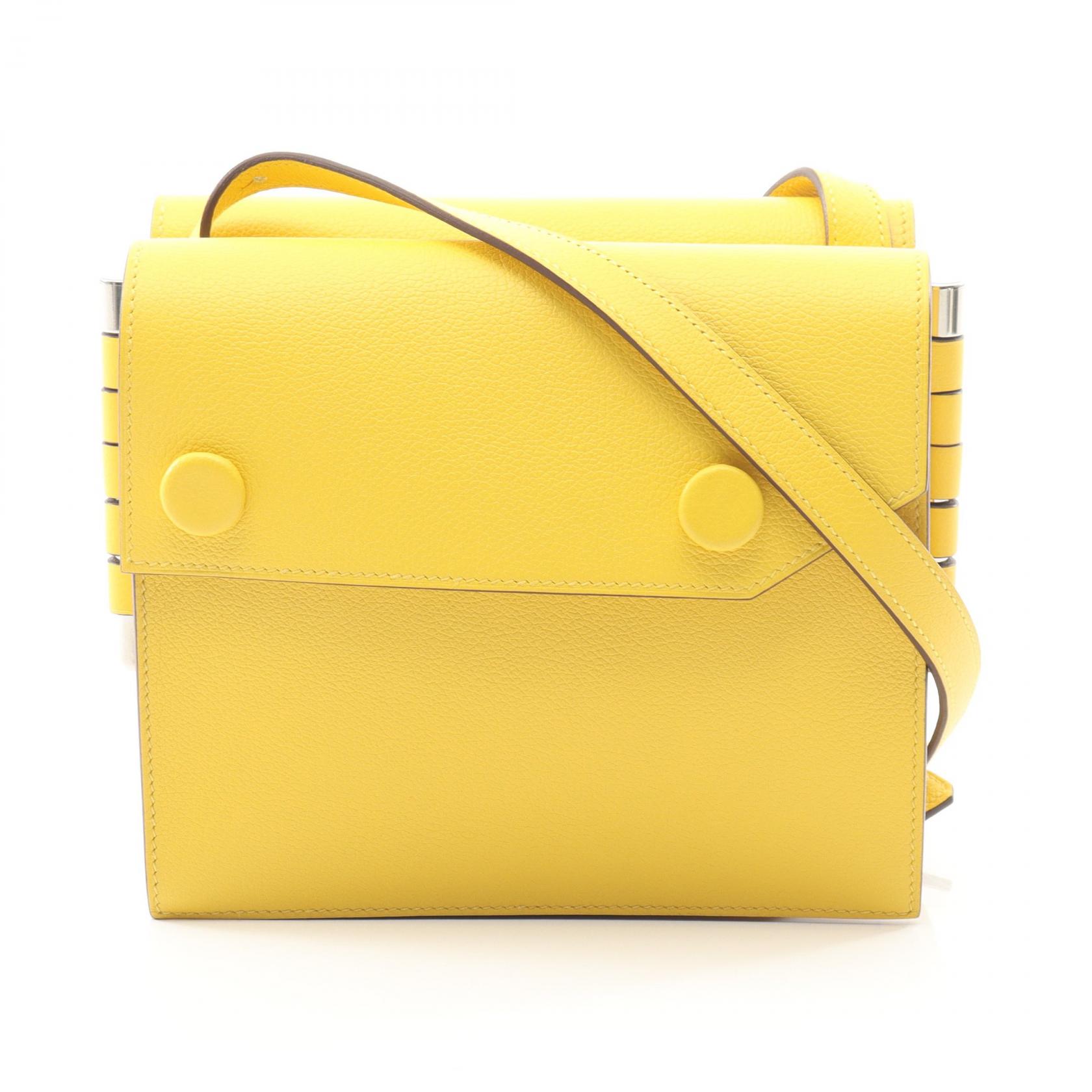 【ポイント5倍｜4/18 0:00～4/20 23:59】エルメス HERMES ツインズ ショルダーバッグ バッグ レザー エバーカラー エバーカラー レディース イエロー系 077809CK 【中古】