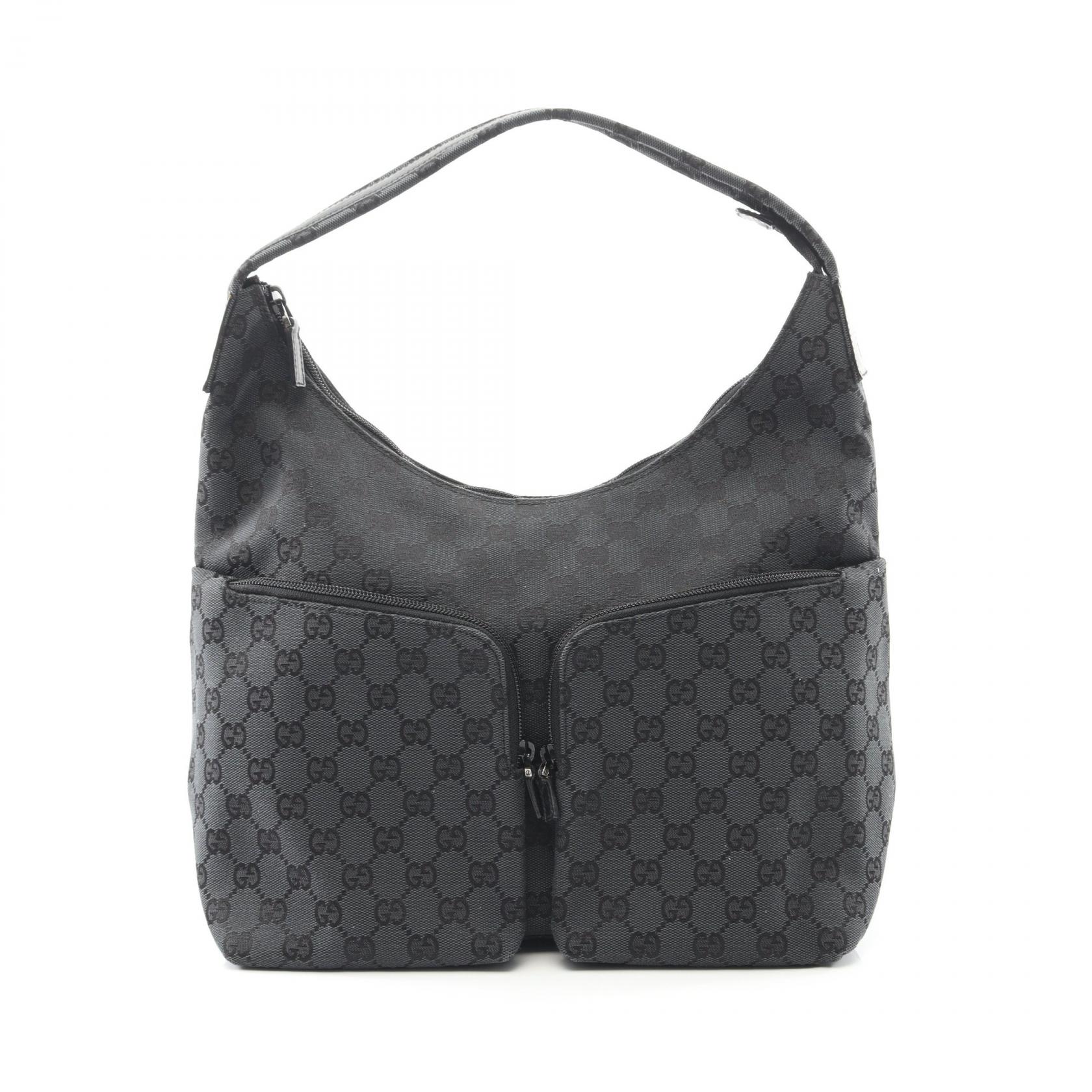 ≪5％OFFクーポン対象＆まとめ買い10%OFF≫グッチ GUCCI GG柄 ショルダーバッグ バッグ キャンバス レザー レディース グレー系 001･3380･002058 【中古】