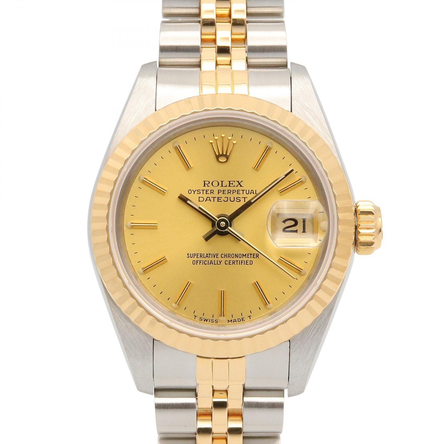 【3万円OFFクーポン対象】ロレックス ROLEX デイトジャスト 96番 腕時計 時計 K18（イエローゴールド） ステンレススチール レディース ゴールド系 69173 【中古】